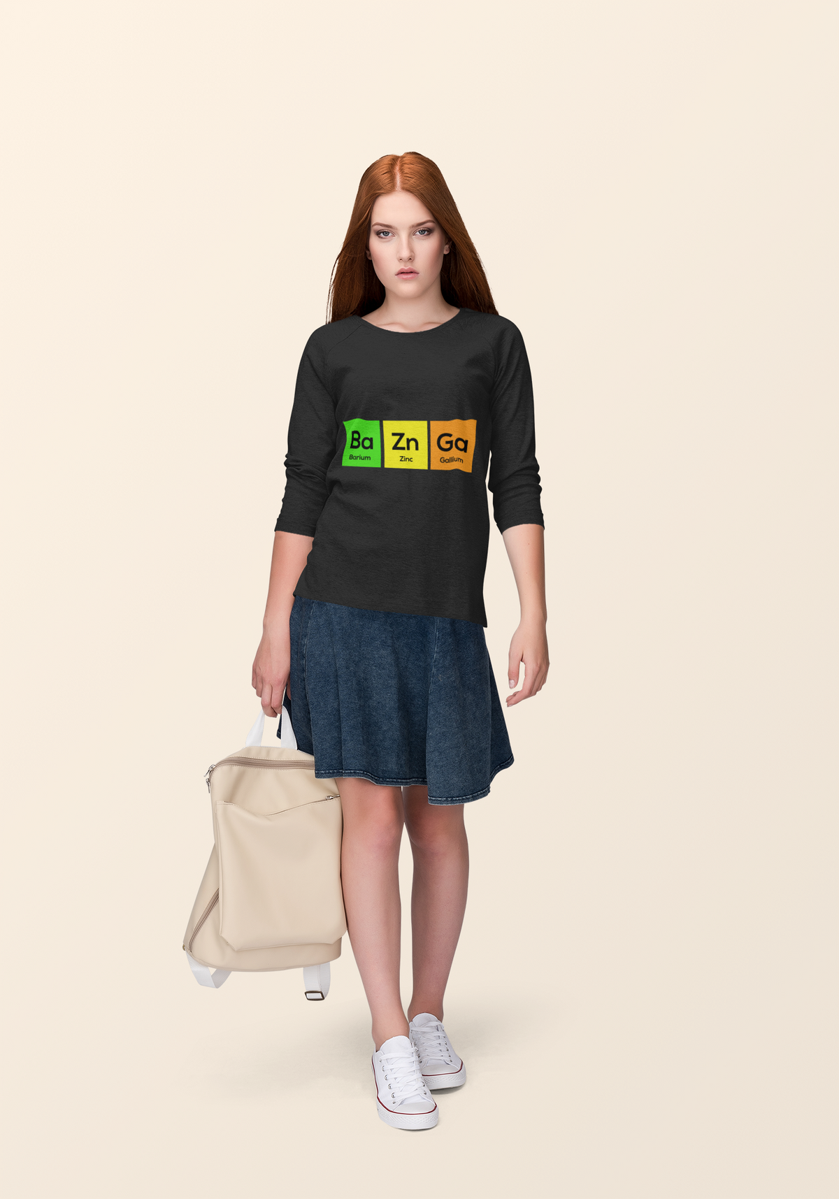 Ba-Zn-Ga Crewneck Sweatshirt | Funny Periodic Table Bazinga Pun Fleece | Science Humor Gift | Geekpsters