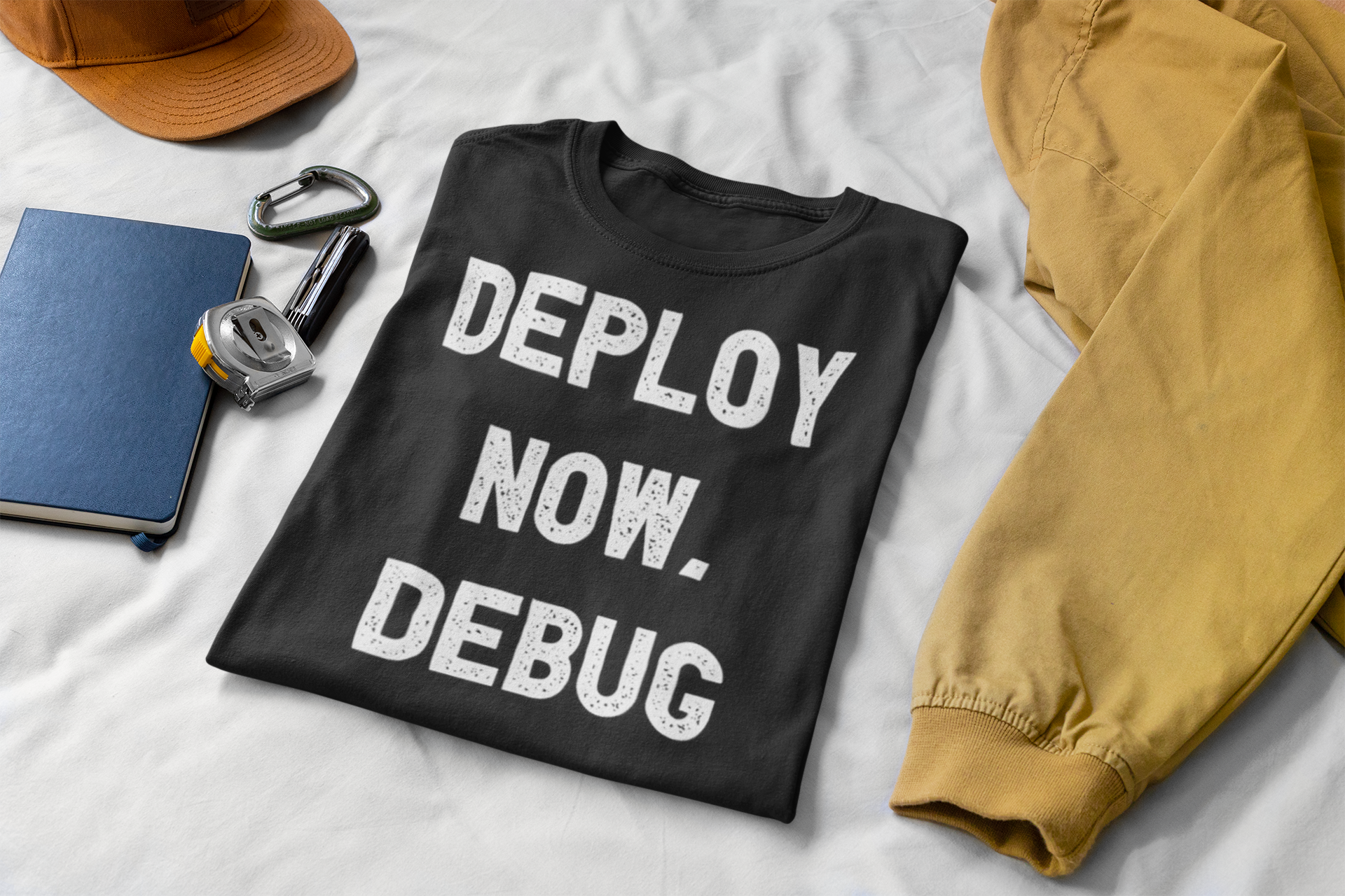 Deploy Now, Debug Later - Organic T-shirt