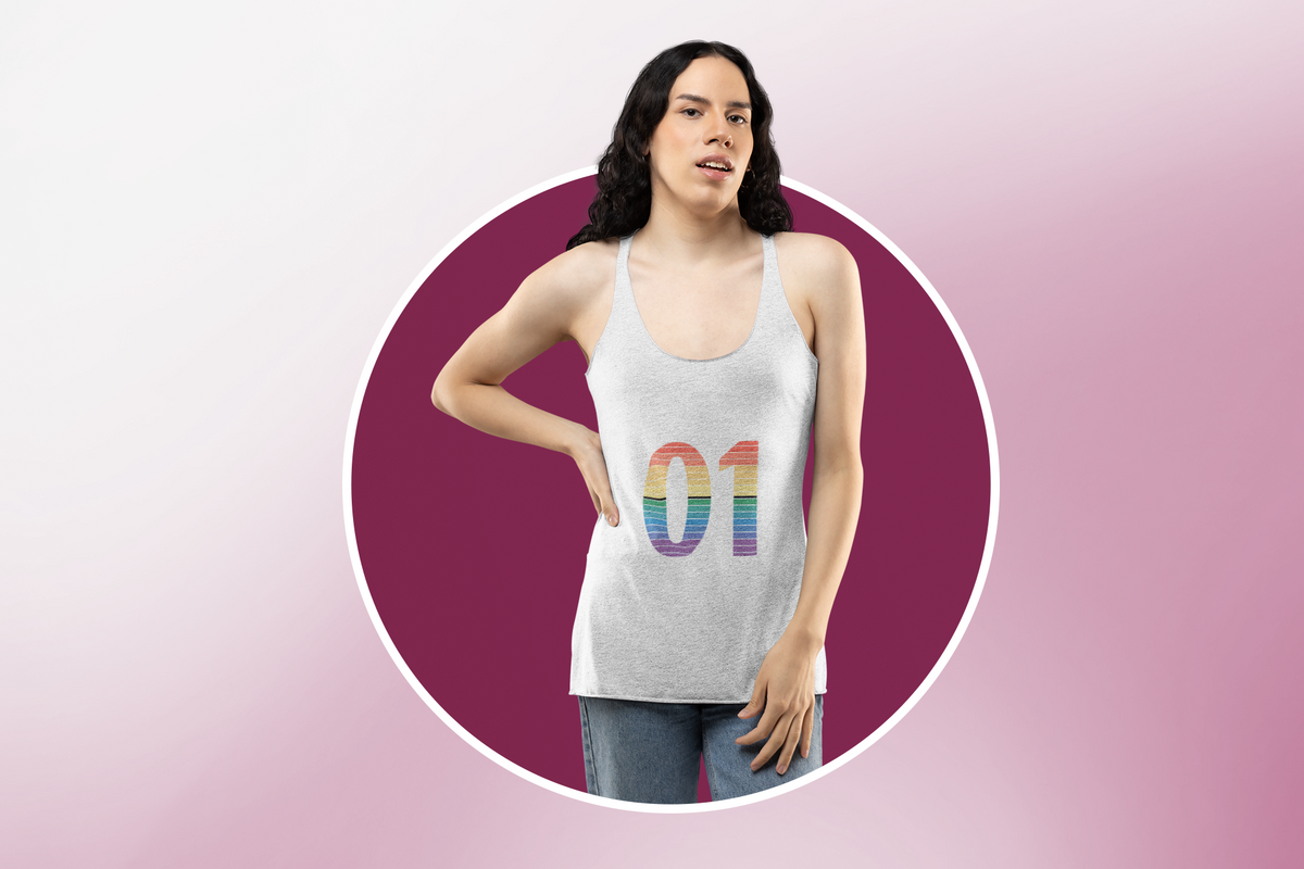 01 Rainbow Binary Racerback Tank