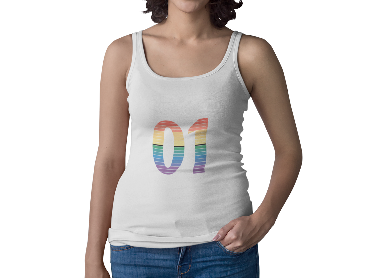 01 Rainbow Binary Racerback Tank