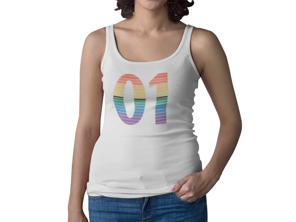 01 Rainbow Binary Racerback Tank