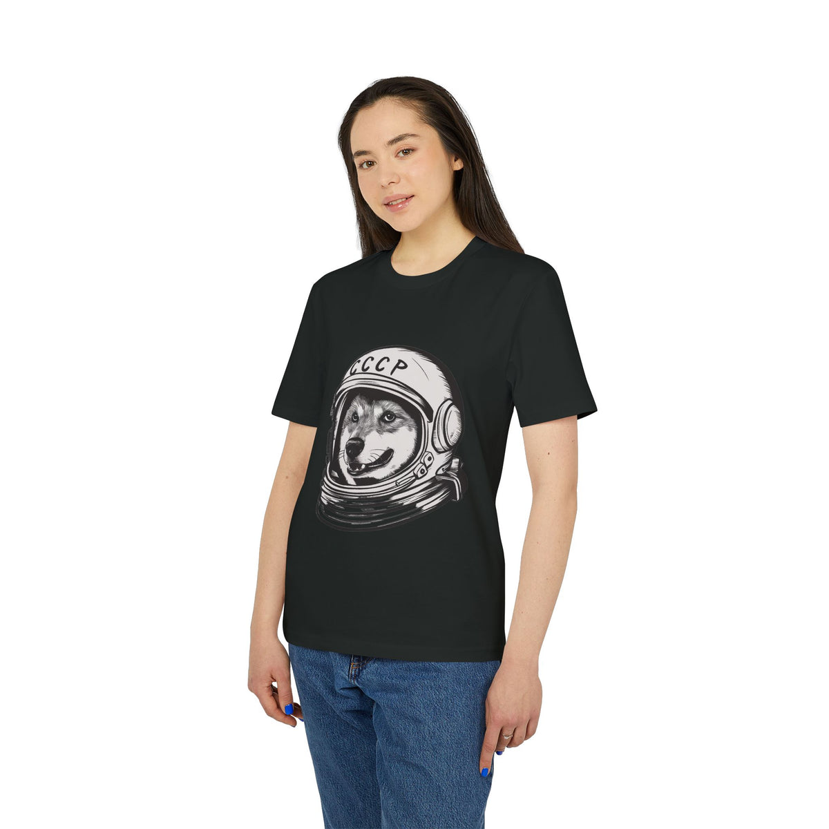 Retro Space Dog Cosmonaut Organic Tee