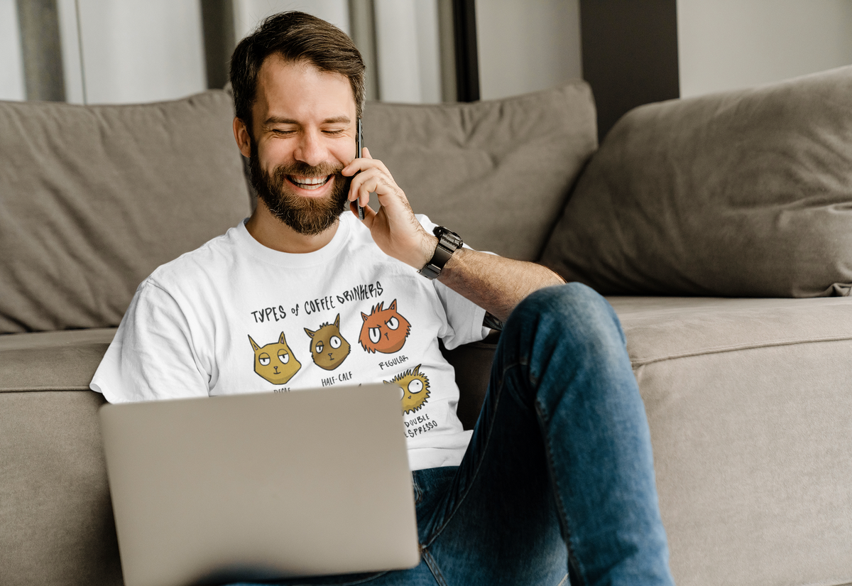 Coffee Cats T-Shirt | Cat & Coffee Lover Tee | Geekpsters