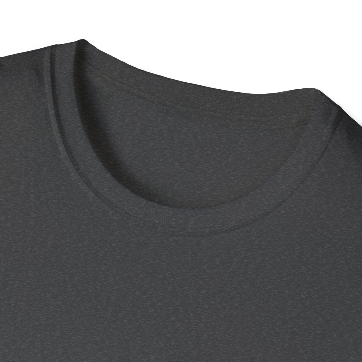 Close-up of 'I Don't Do Mornings' t-shirt neckline in charcoal black, funny panda graphic tee detail