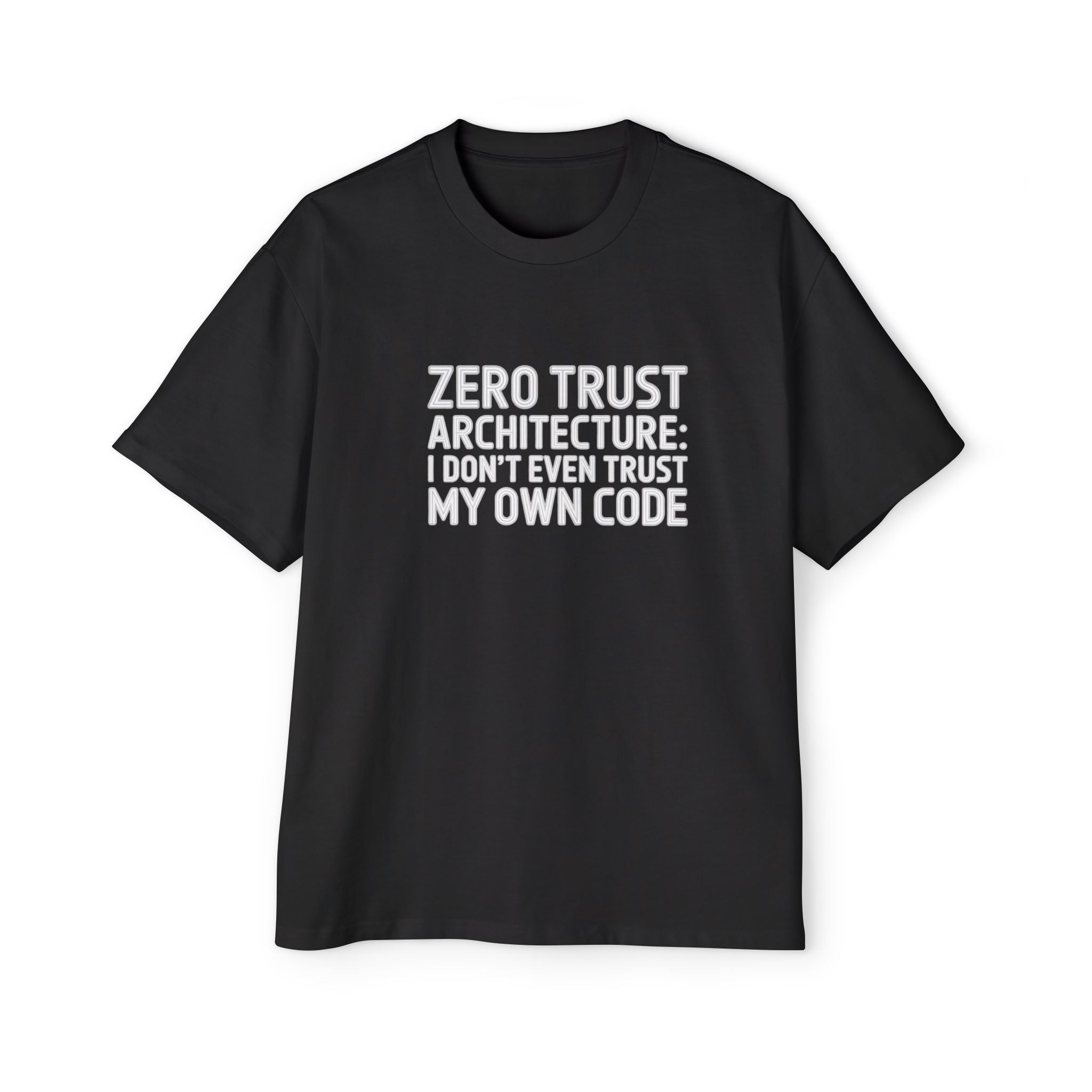 Zero Trust Architecture White - Heavy Oversized Tee