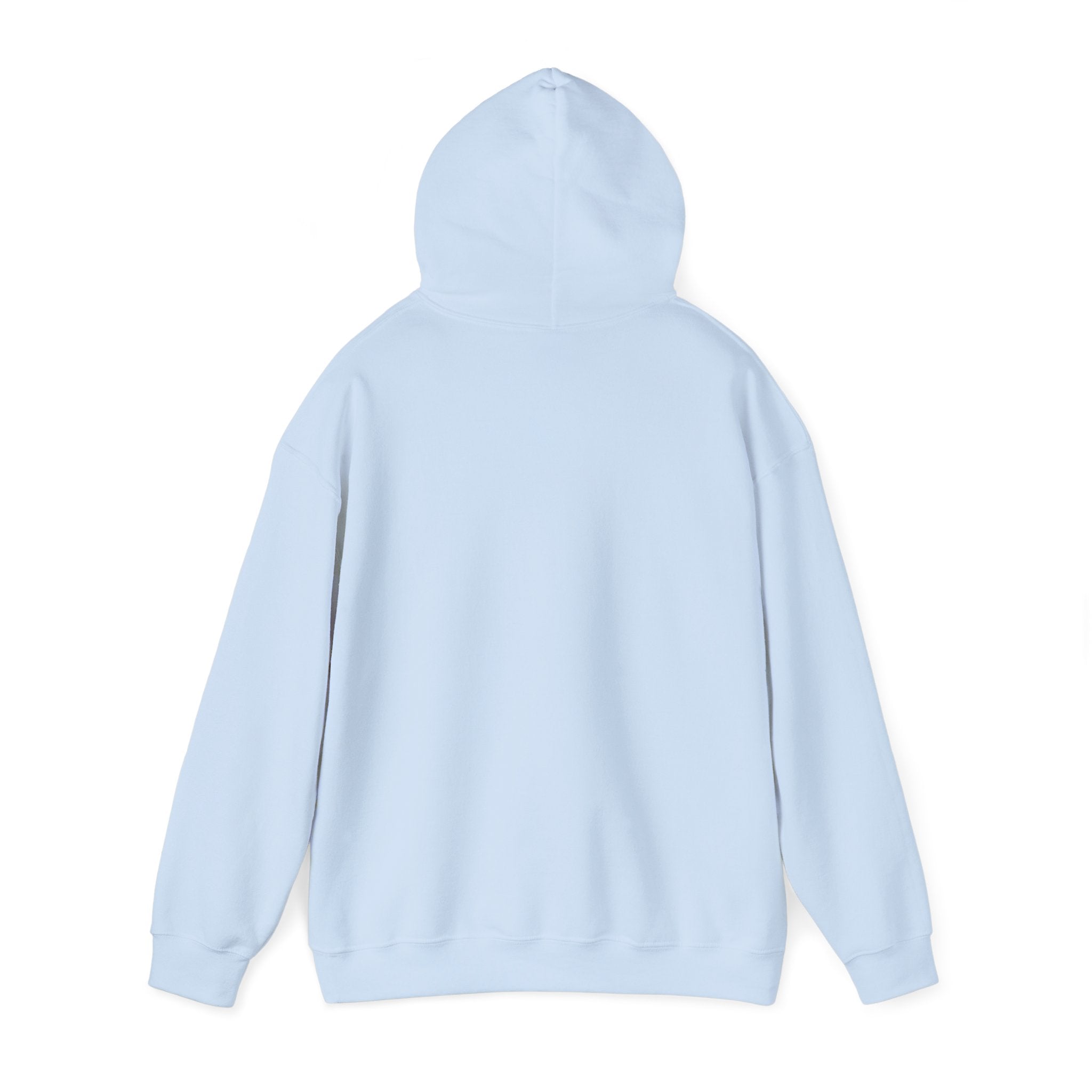 A light blue hooded sweatshirt, shown from the back, featuring a simple, plain design with no visible logos or embellishments. This classic fit My Otter Shirt - Hooded Sweatshirt is perfect for those who appreciate understated style.