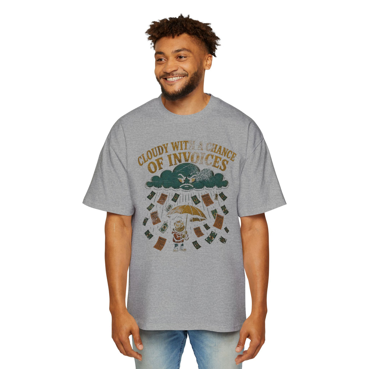Cloudy With a Chance of Invoices Oversized Tee