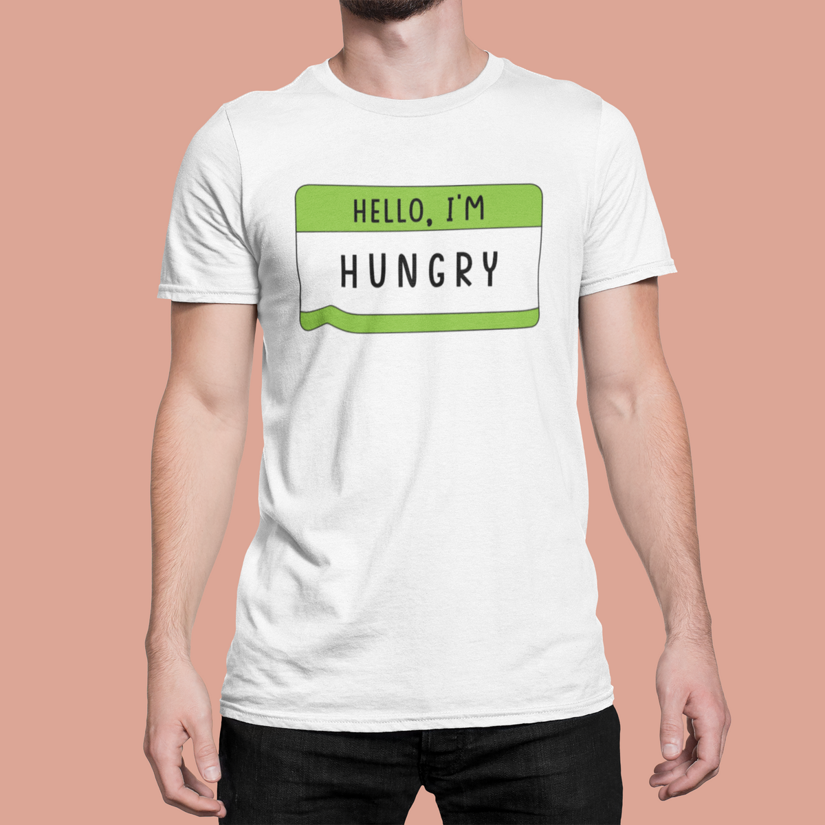 Hello I'm Hungry T print tee front view