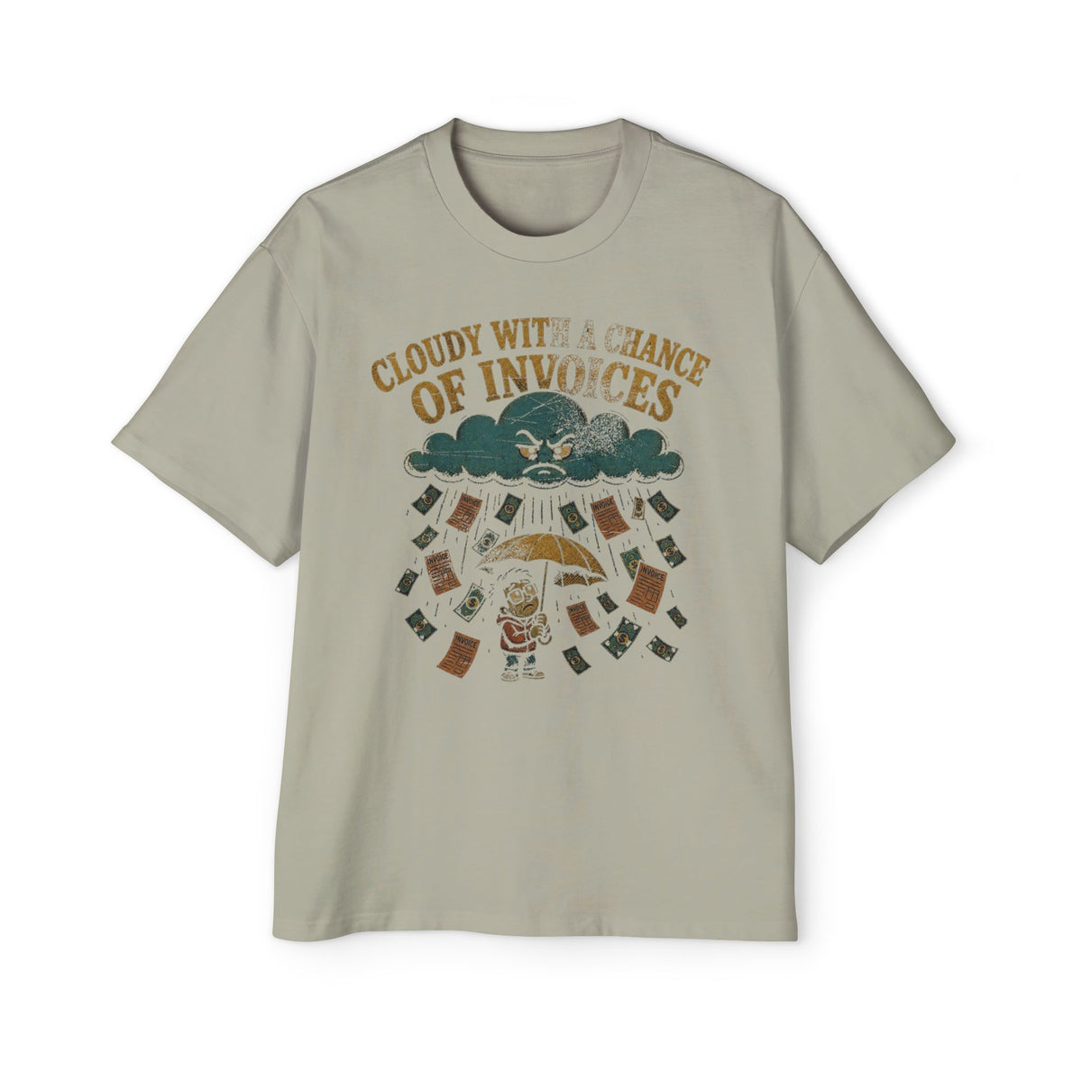 Cloudy With a Chance of Invoices Oversized Tee