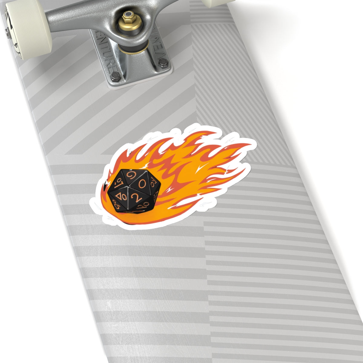 Polyhedral Dice On Fire - Sticker