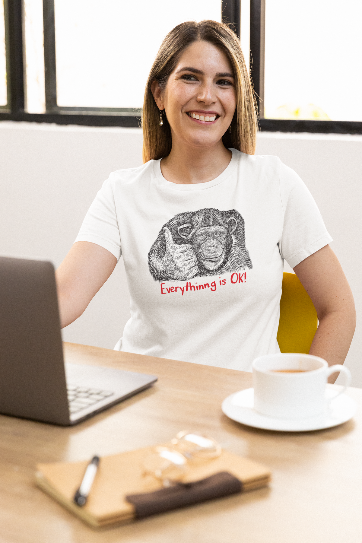 Everything Is OK Women's T-Shirt | Funny Meme Fitted Tee | Sarcastic Gift | Geekpsters