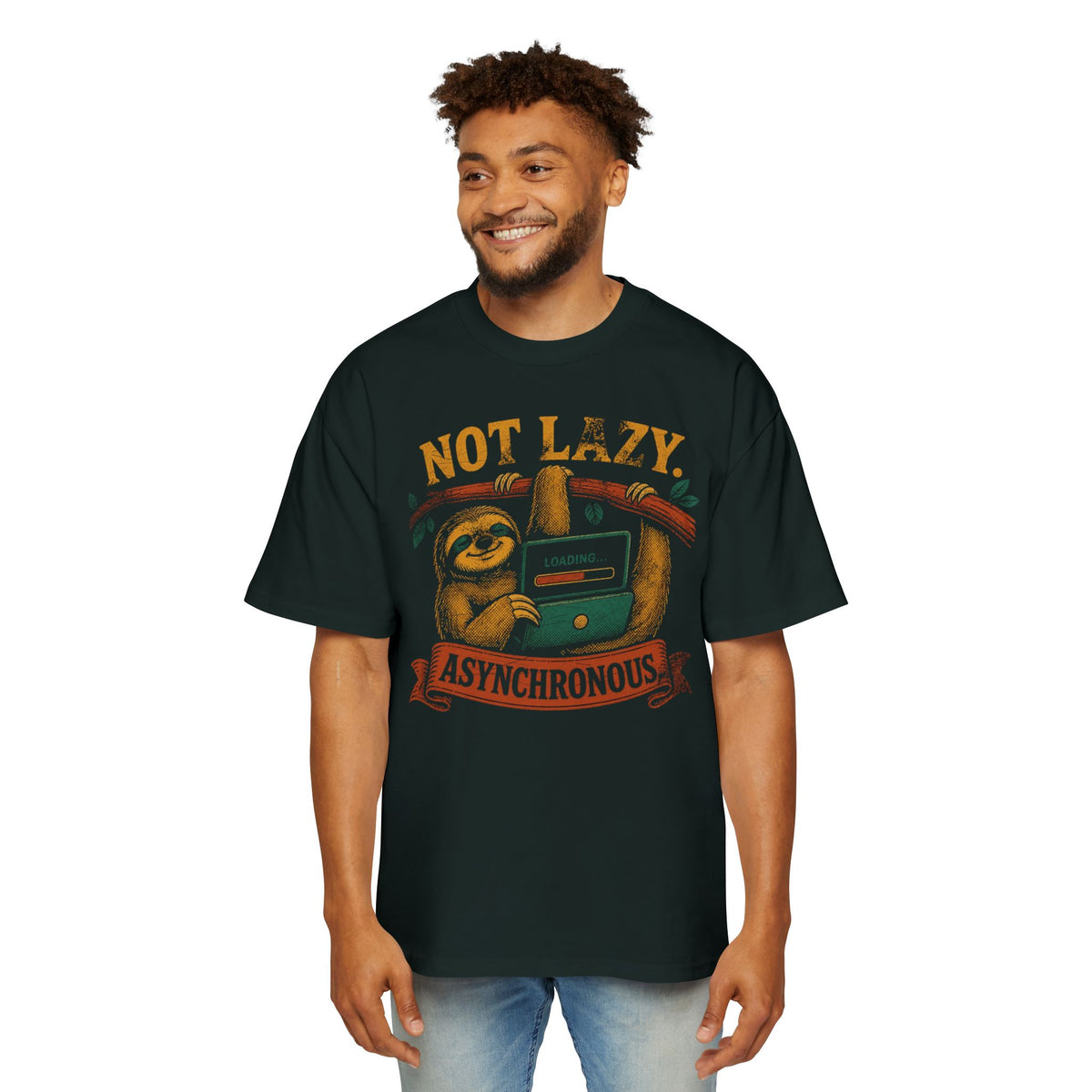 Not Lazy, Asynchronous Oversized Tee