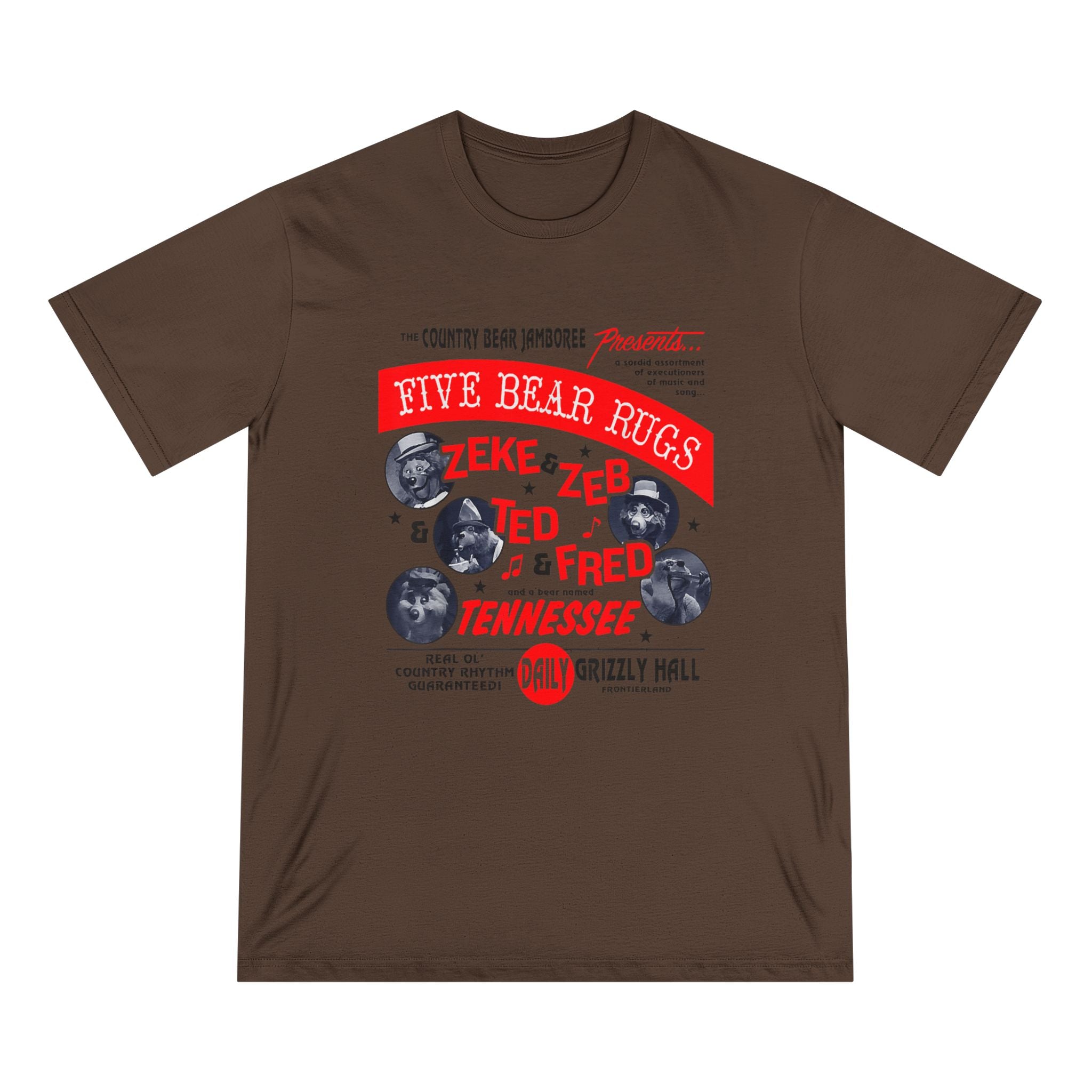 Country Bear Jamboree Real Old Country Rhythm Five Bear Rugs T-Shirt - Organic T-shirt