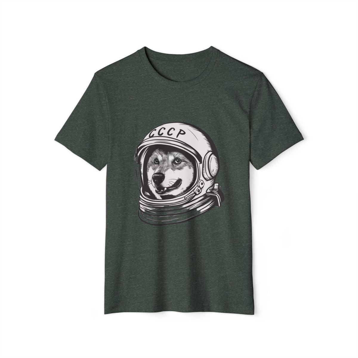 Retro Space Dog Cosmonaut Recycled Organic Tee
