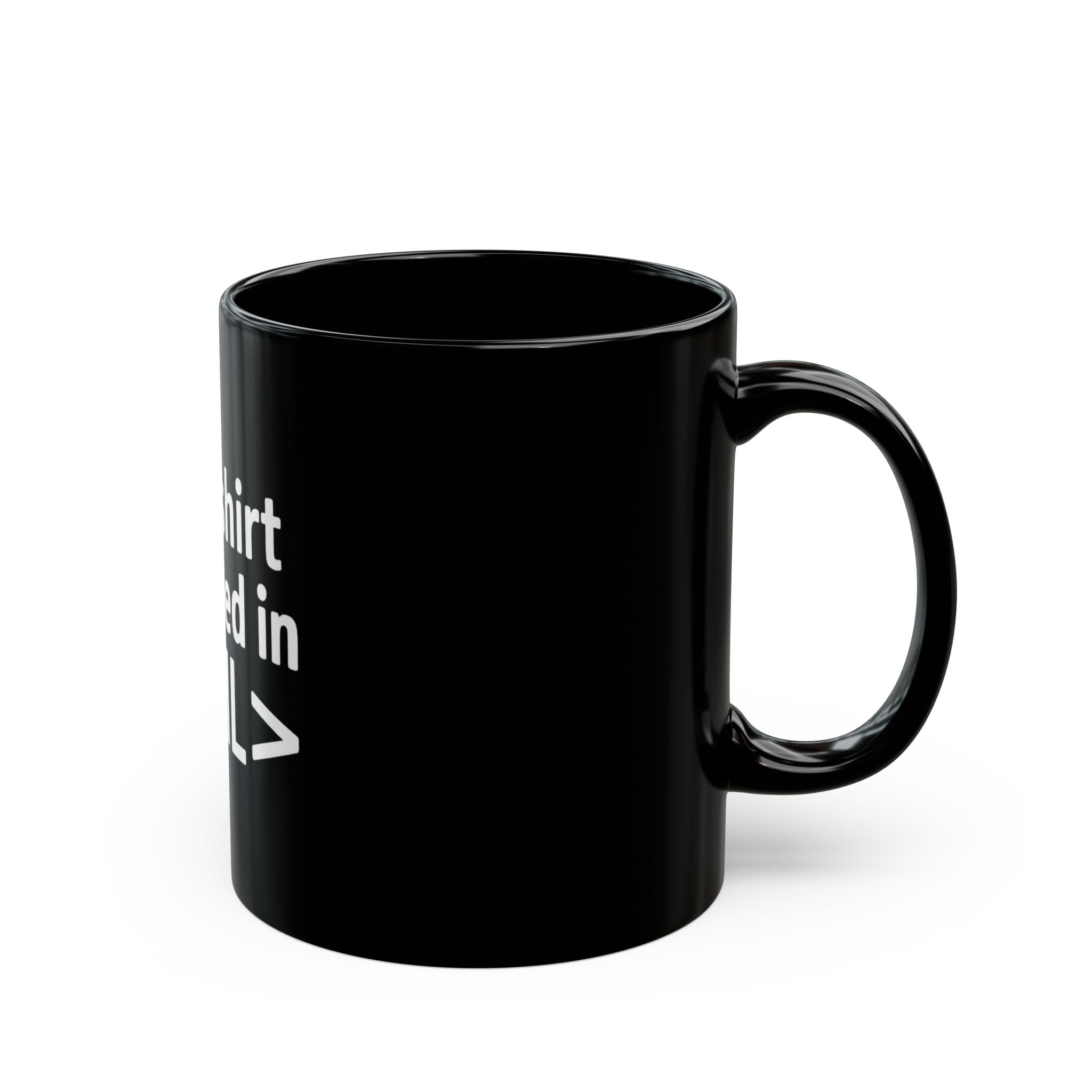 This t-shirt was coded in HTML - Black Mug