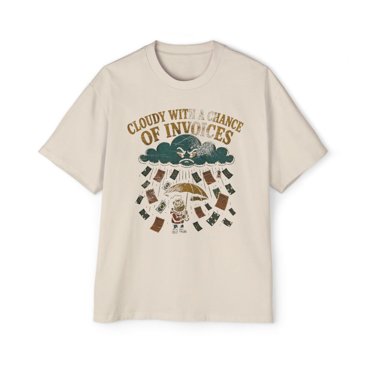 Cloudy With a Chance of Invoices Oversized Tee