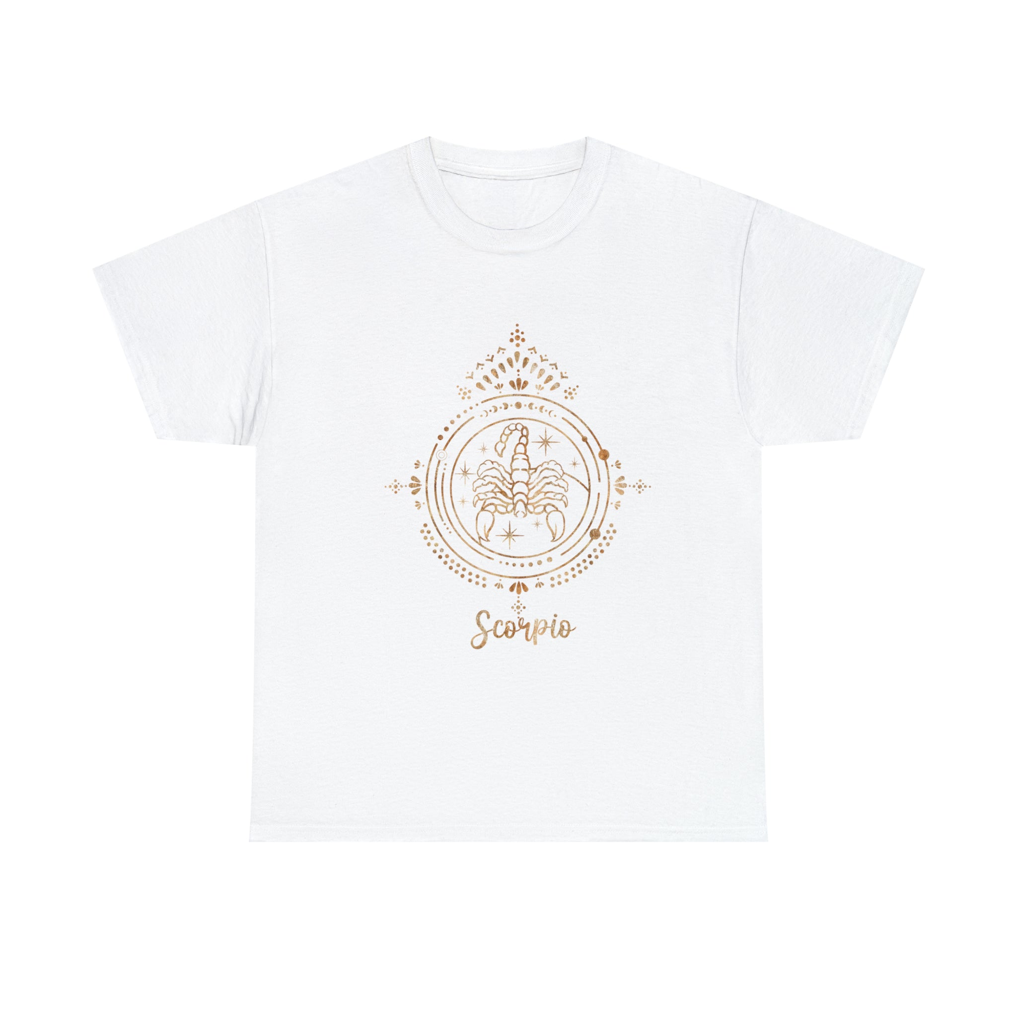 A passionate Scorpio T-Shirt adorned with an intense image of a compass.