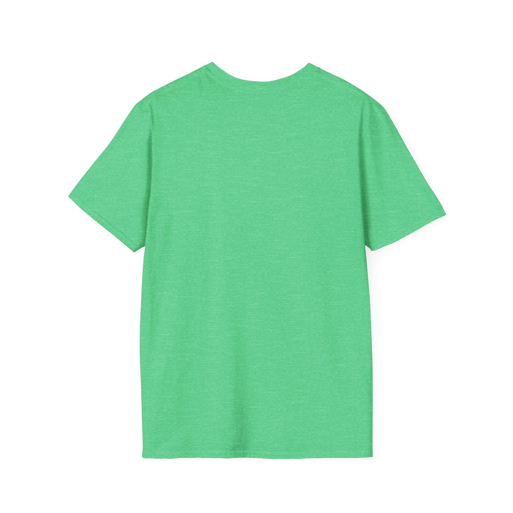 The Ride the Wave T-Shirt, featuring a plain green design and crafted from soft cotton fabric, is displayed from the back against a white background.