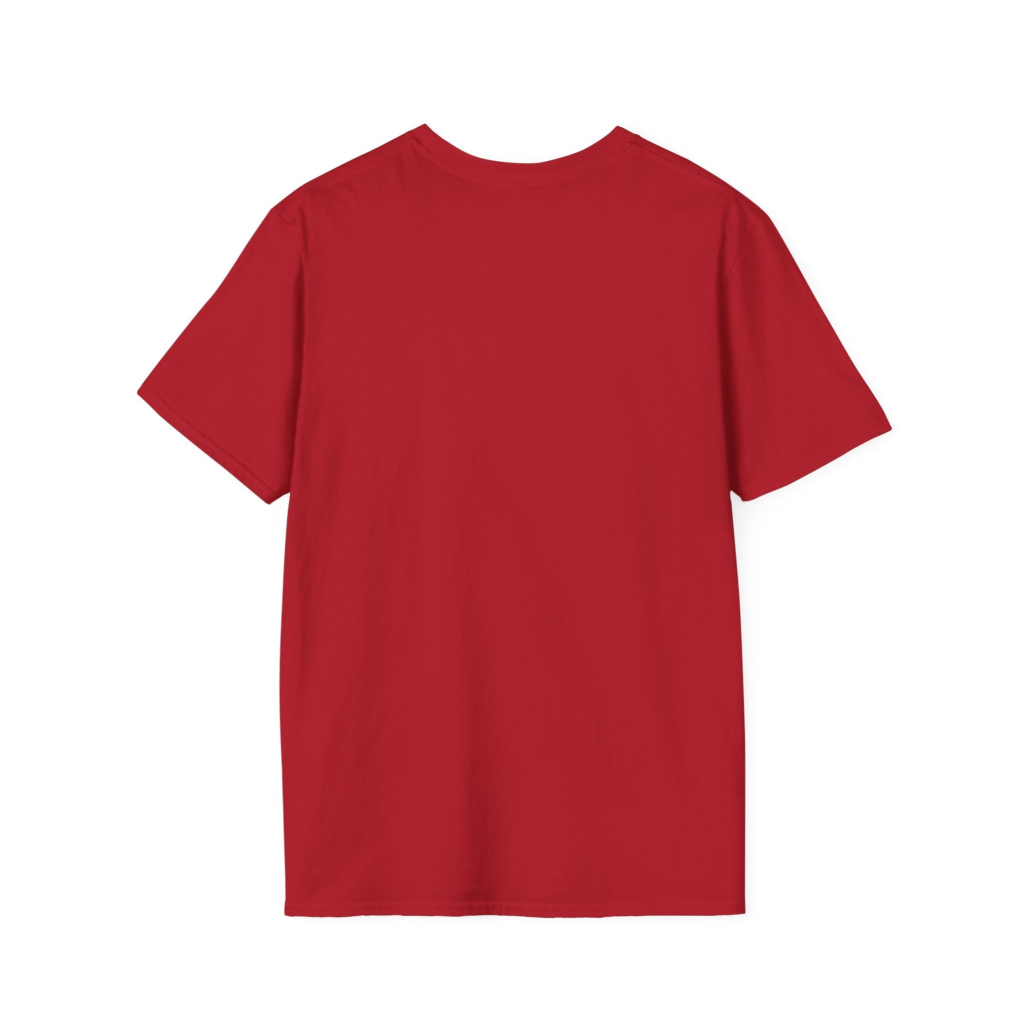 The Ride Into the Sun T-Shirt boasts a stylish design with a vibrant red color and short sleeves, viewed from the back.