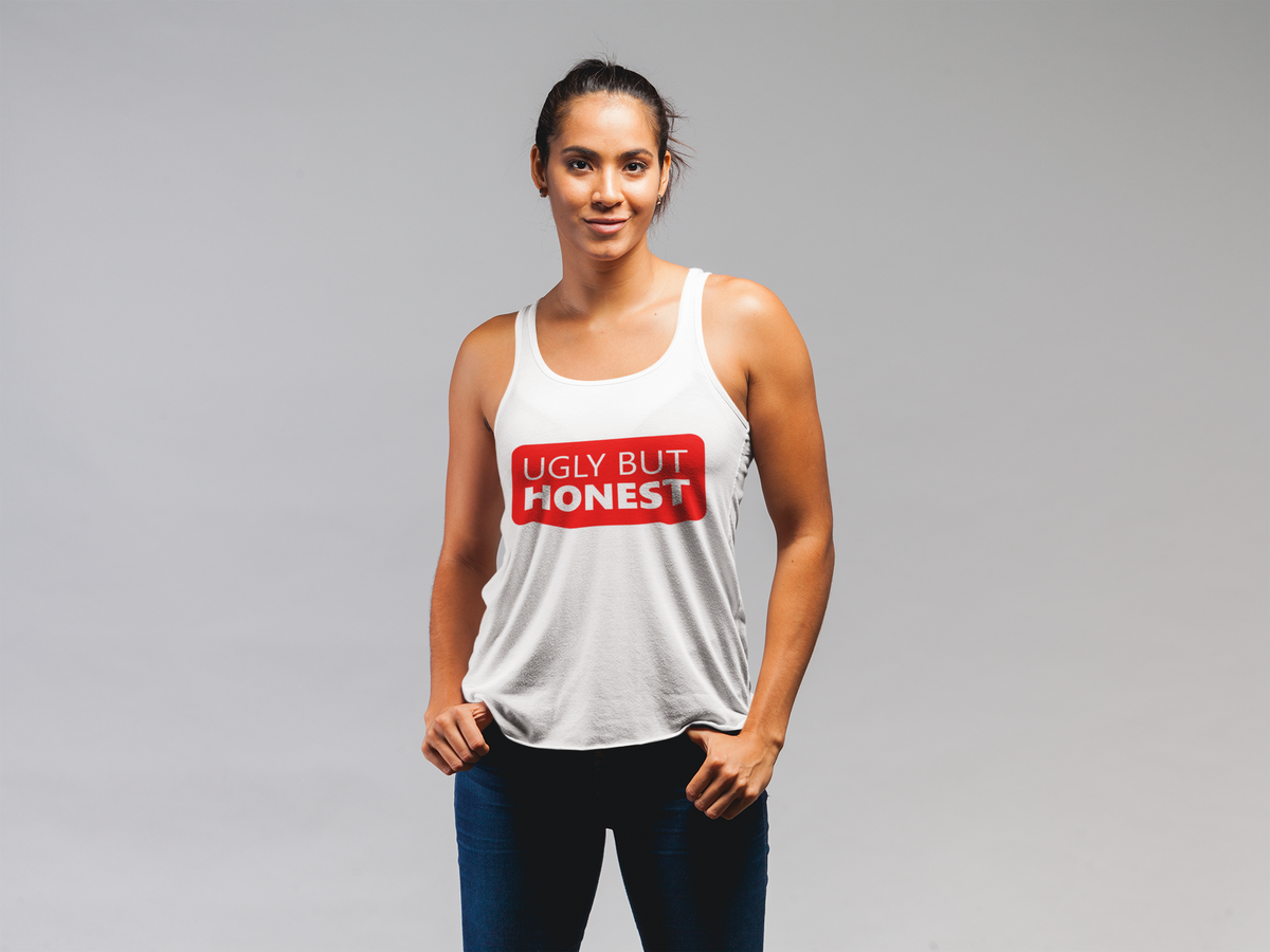 Ugly But Honest Women's Racerback Tank | Funny Sarcastic Tank Top | Sarcasm Gift | Geekpsters