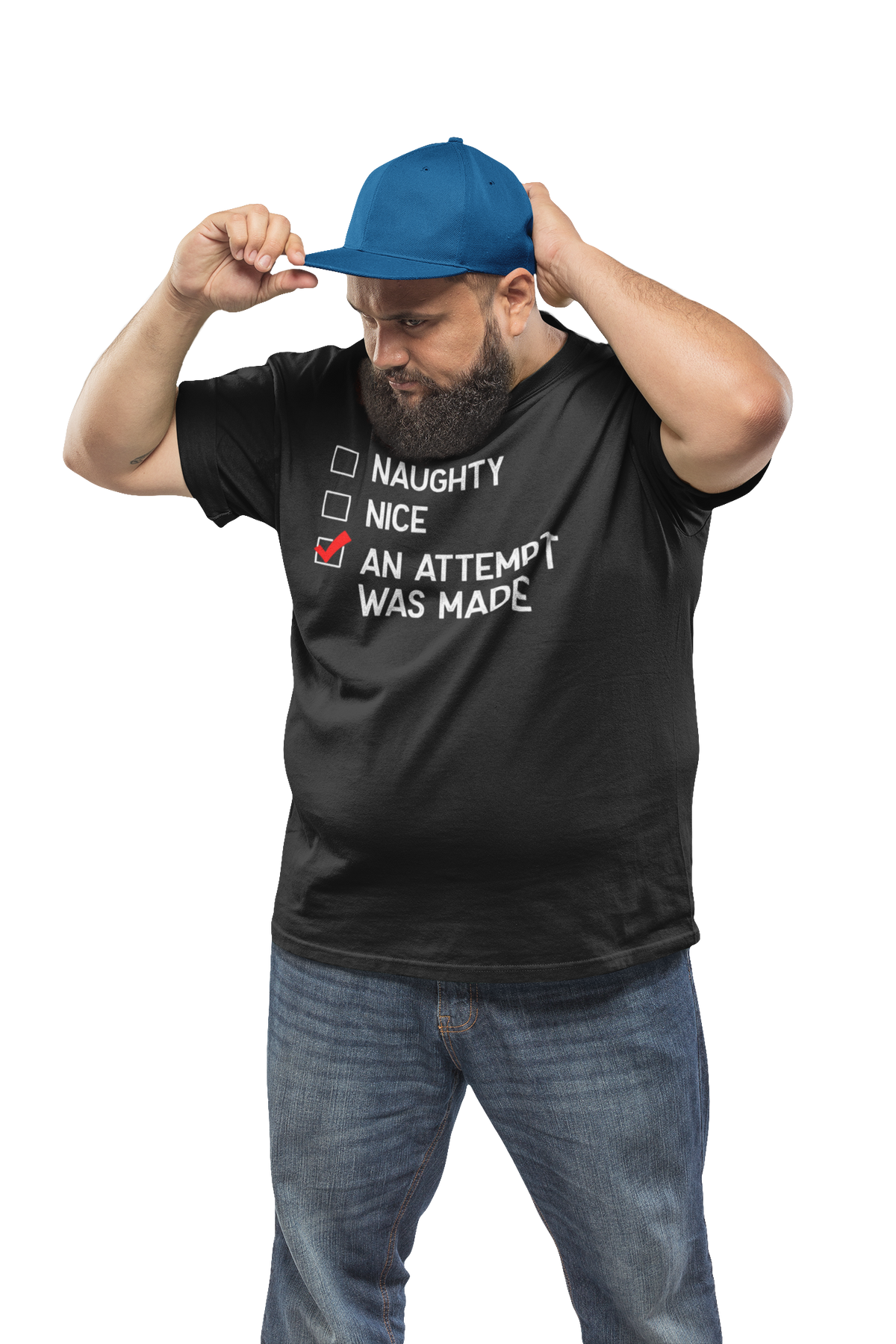 Naughty or Nice T print tee front view