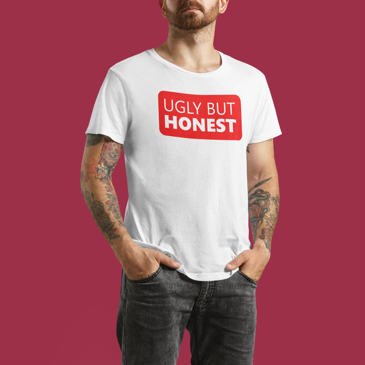 Ugly But Honest Women's T-Shirt | Funny Self-Deprecating Tee | Sarcasm Gift | Geekpsters