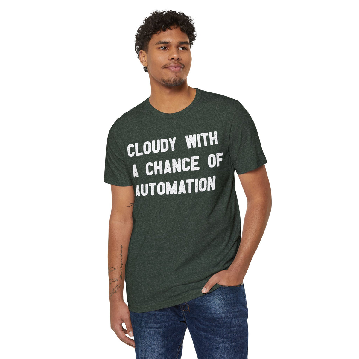 Cloudy With a Chance of Automation Recycled Organic Tee