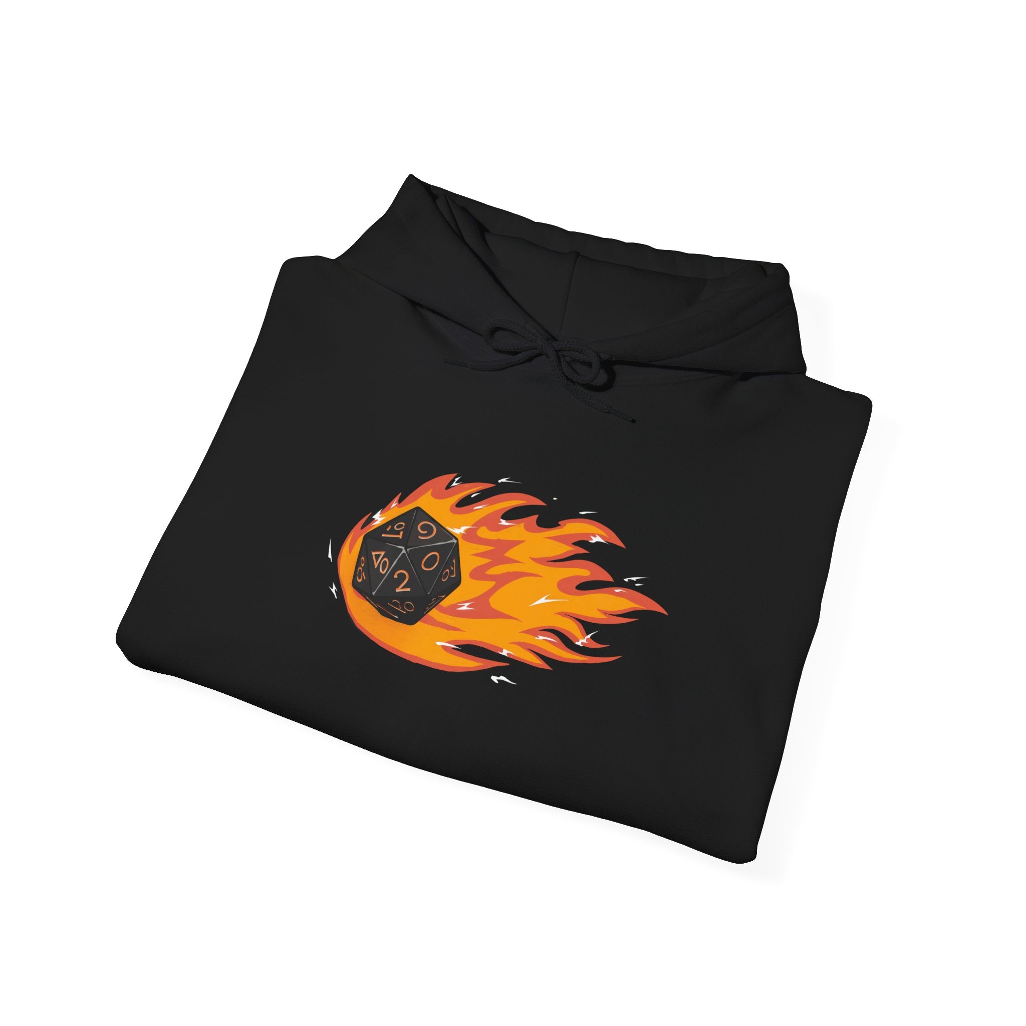 Polyhedral Dice On Fire - Hooded Sweatshirt