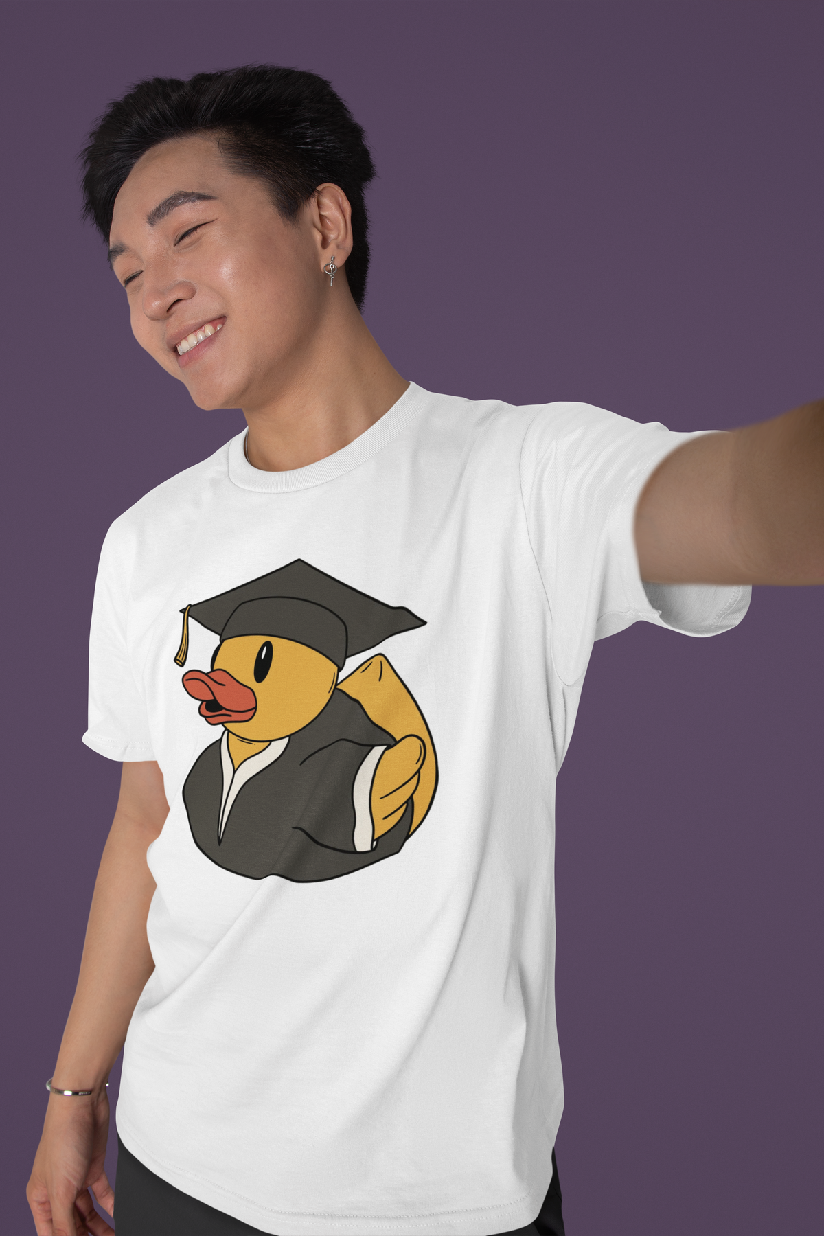 Educated Duck T-Shirt | Funny Graduation Duck Graphic Tee | Graduate Gift | Geekpsters