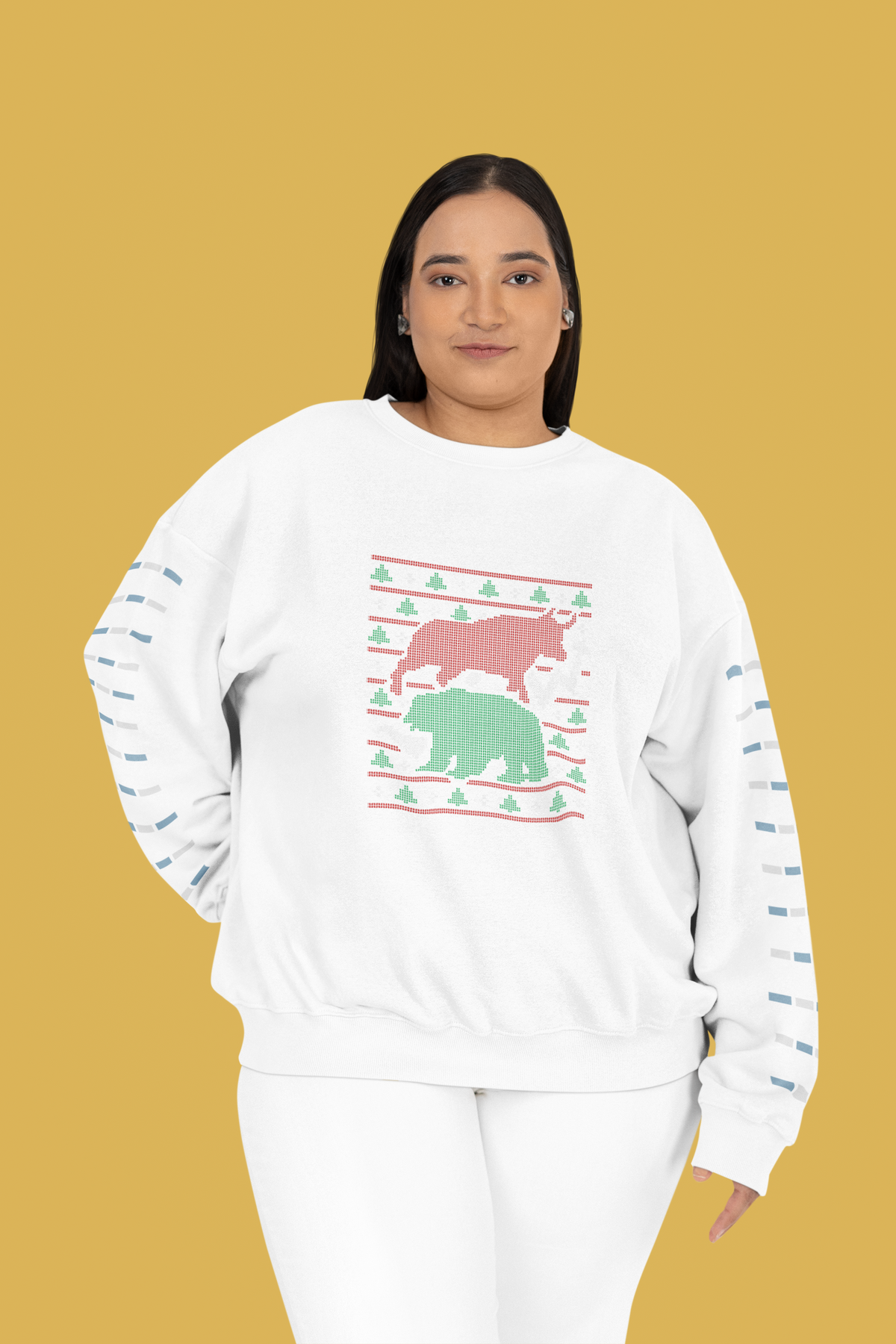 Stock Market Ugly Sweater Sweatshirt | Finance Humor Crewneck | Trading Nerd Gift | Geekpsters