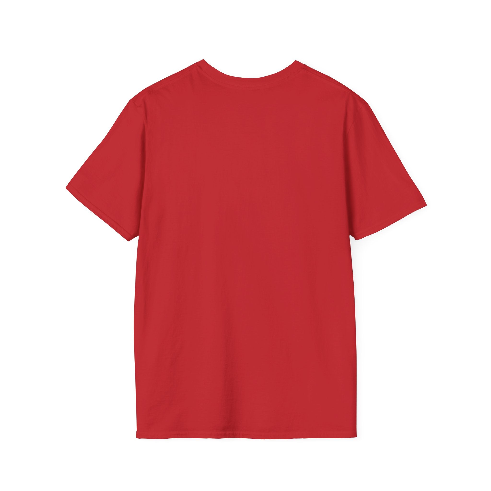 The Skater Angel T-shirt in plain red, featuring a relaxed fit and shown from the back, is displayed against a white background.