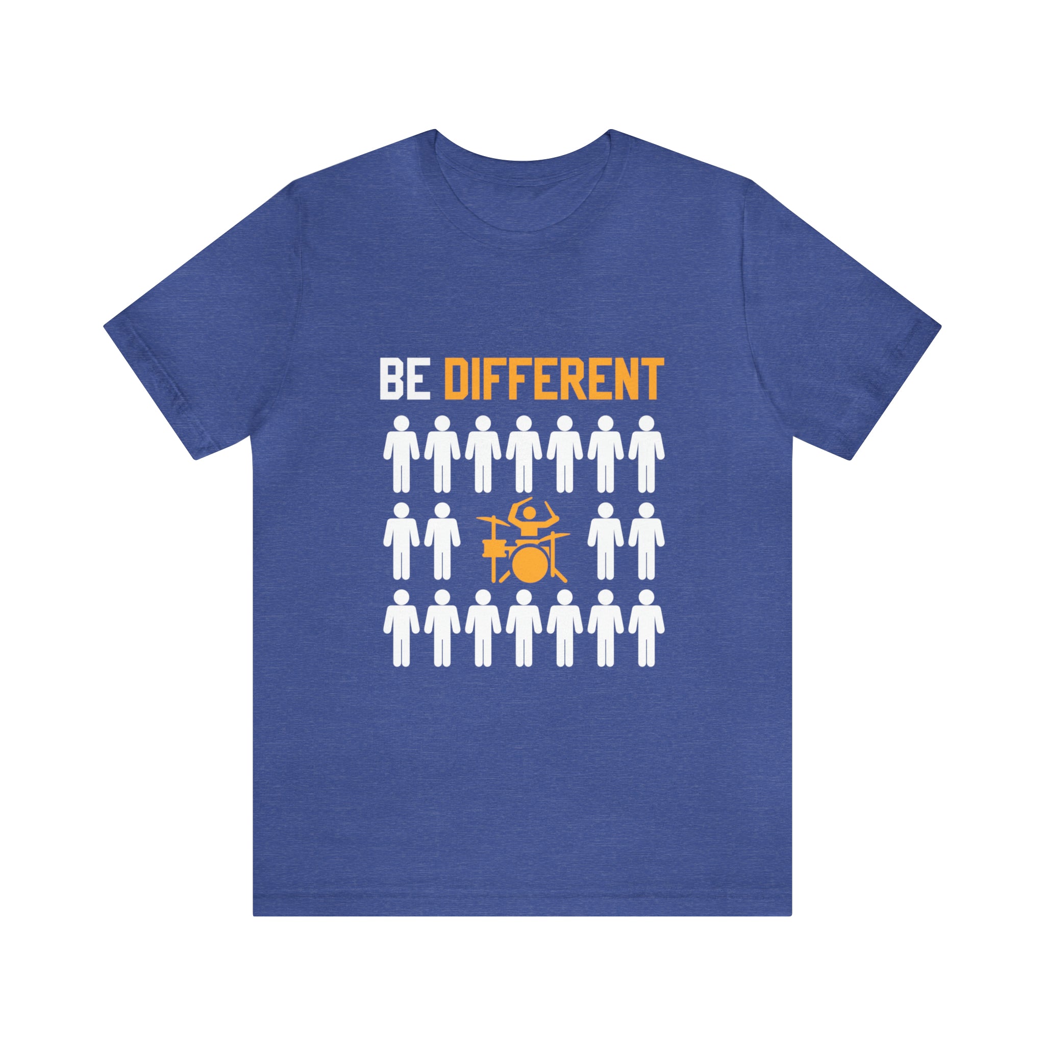 A blue Be different T-Shirt from Printify.