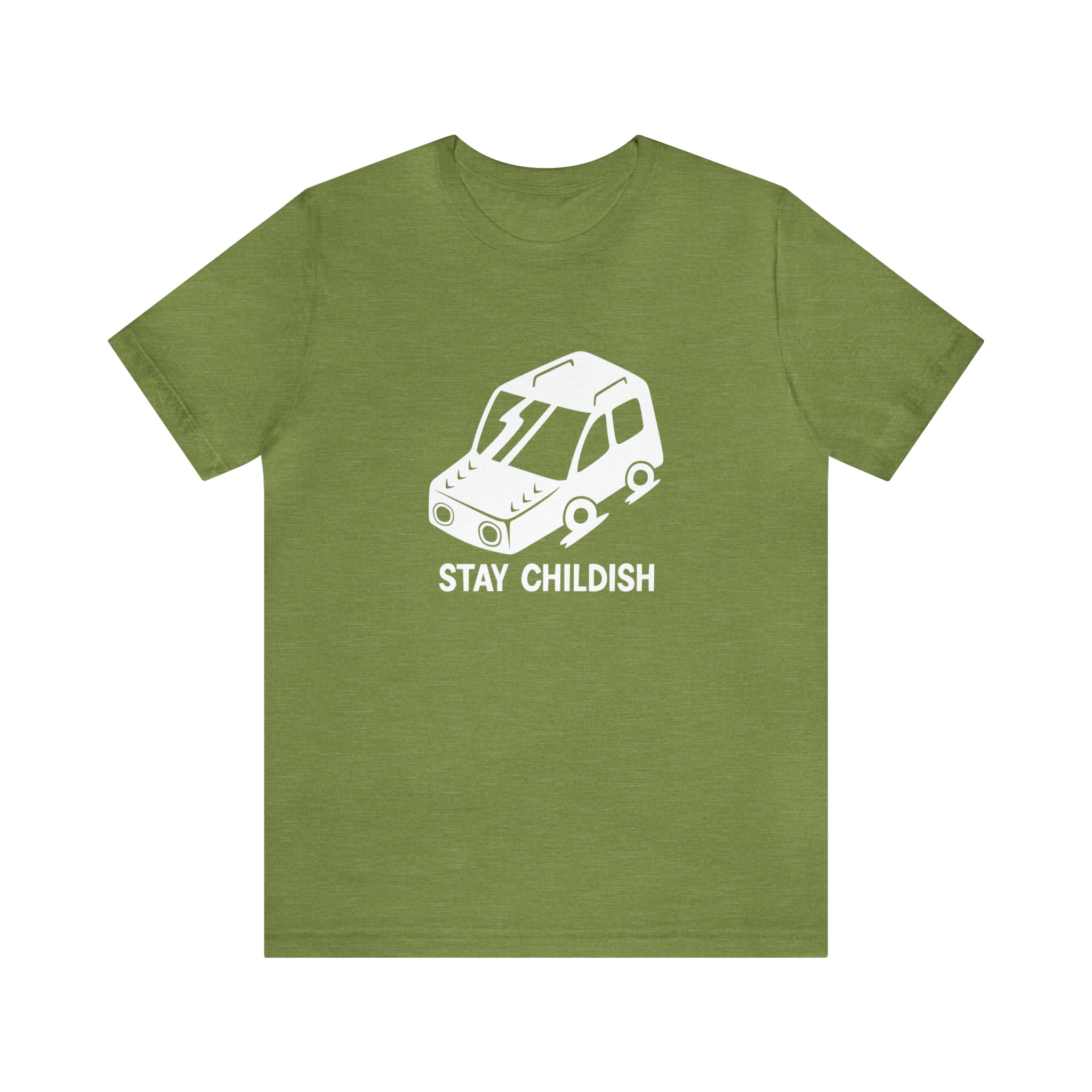 A green Stay Childish T-Shirt - perfect for those young at heart.