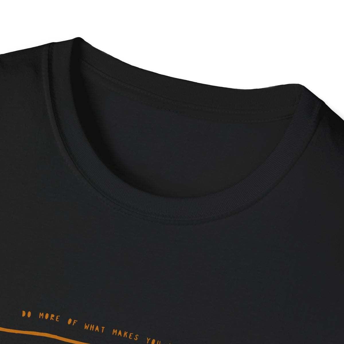 Close-up of "This Is How I Roll" text on black t-shirt hem, funny skater graphic detail