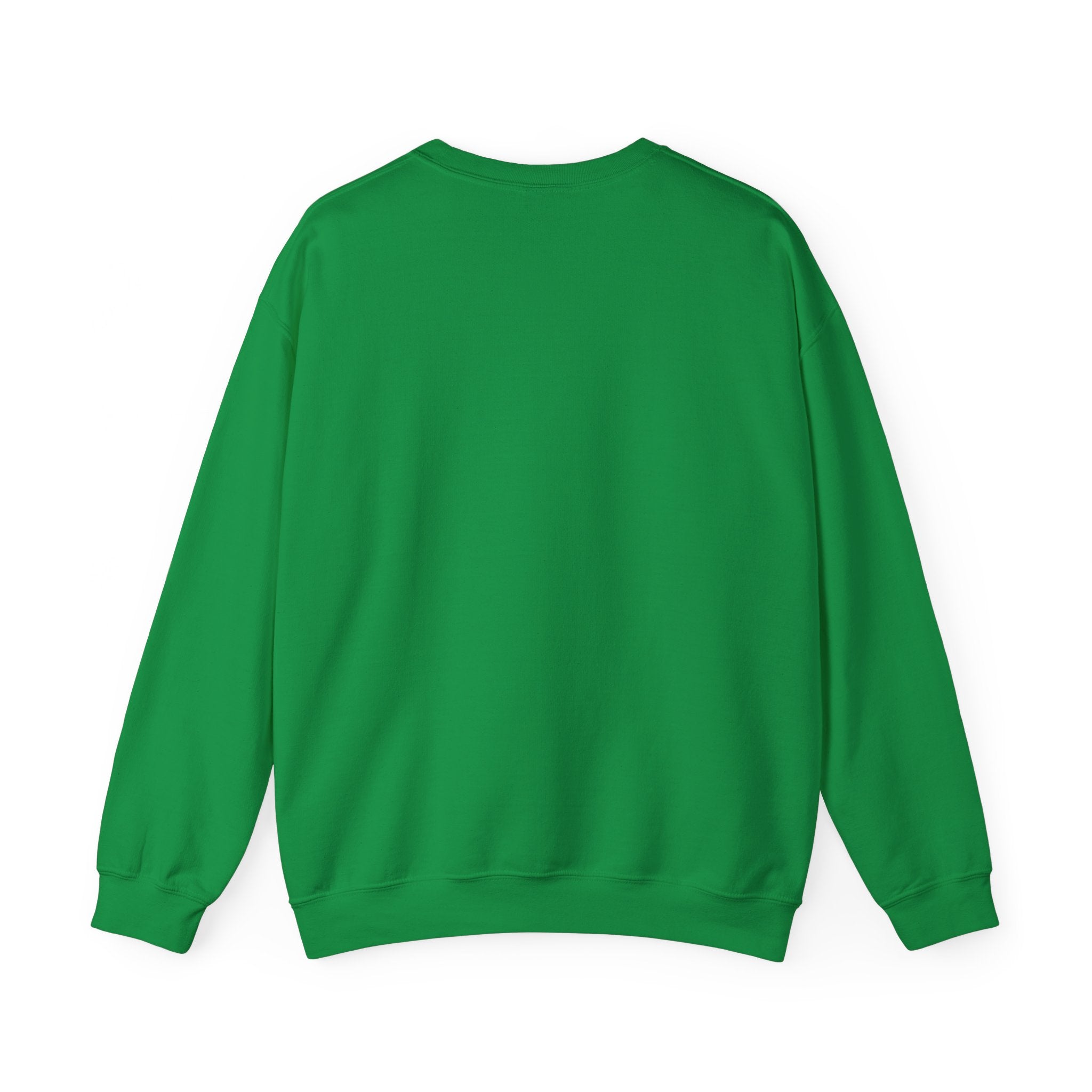 Green long-sleeve RG-B -  Sweatshirt with a round neckline, perfect for comfort lovers, displayed from the back on a white background.
