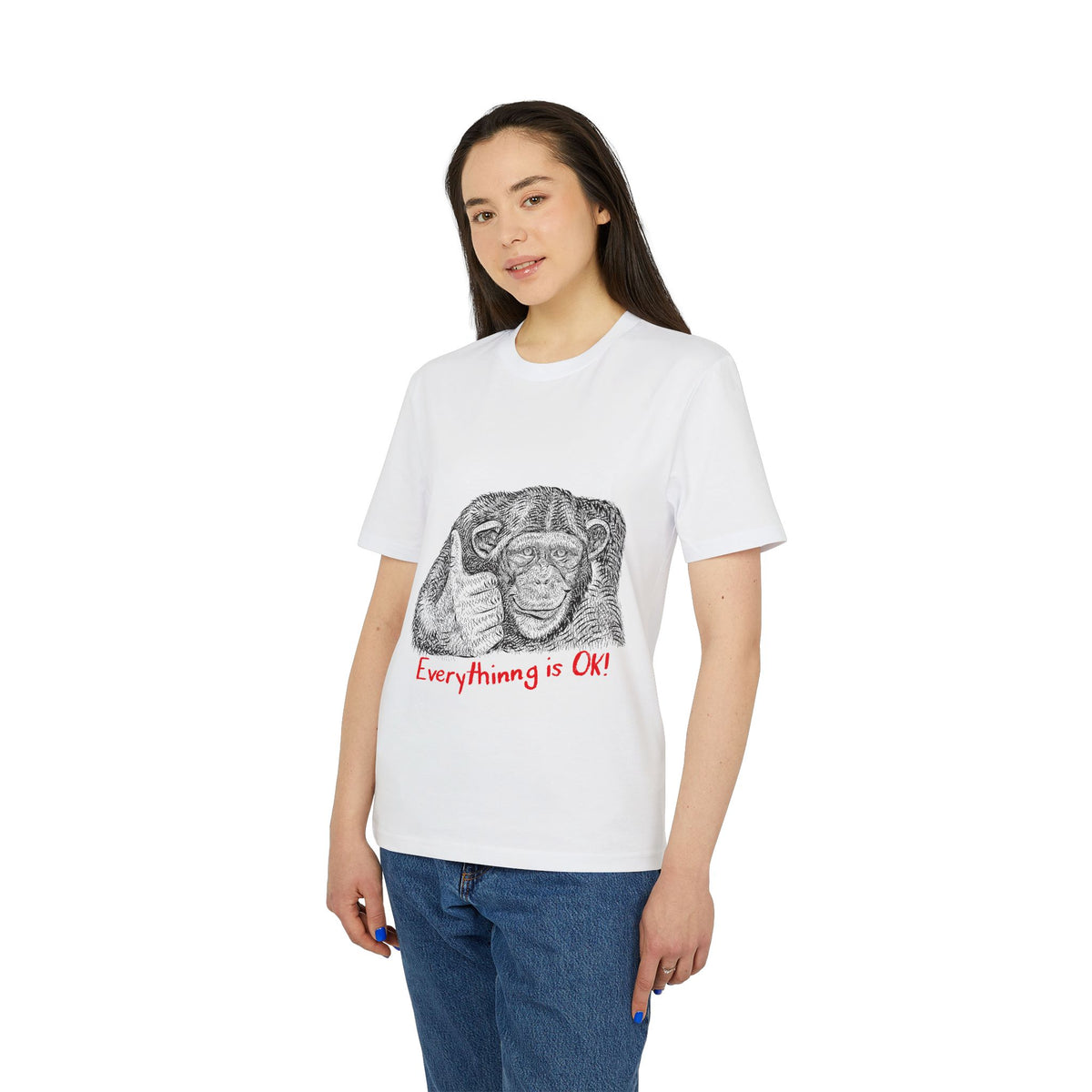 Everything Is OK Monkey Organic Tee