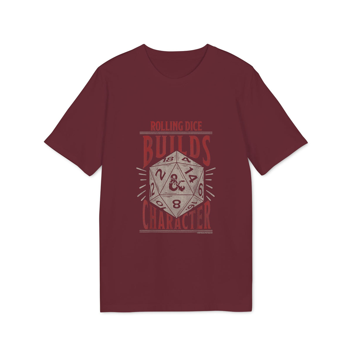 Rolling Dice Builds Character Organic Tee