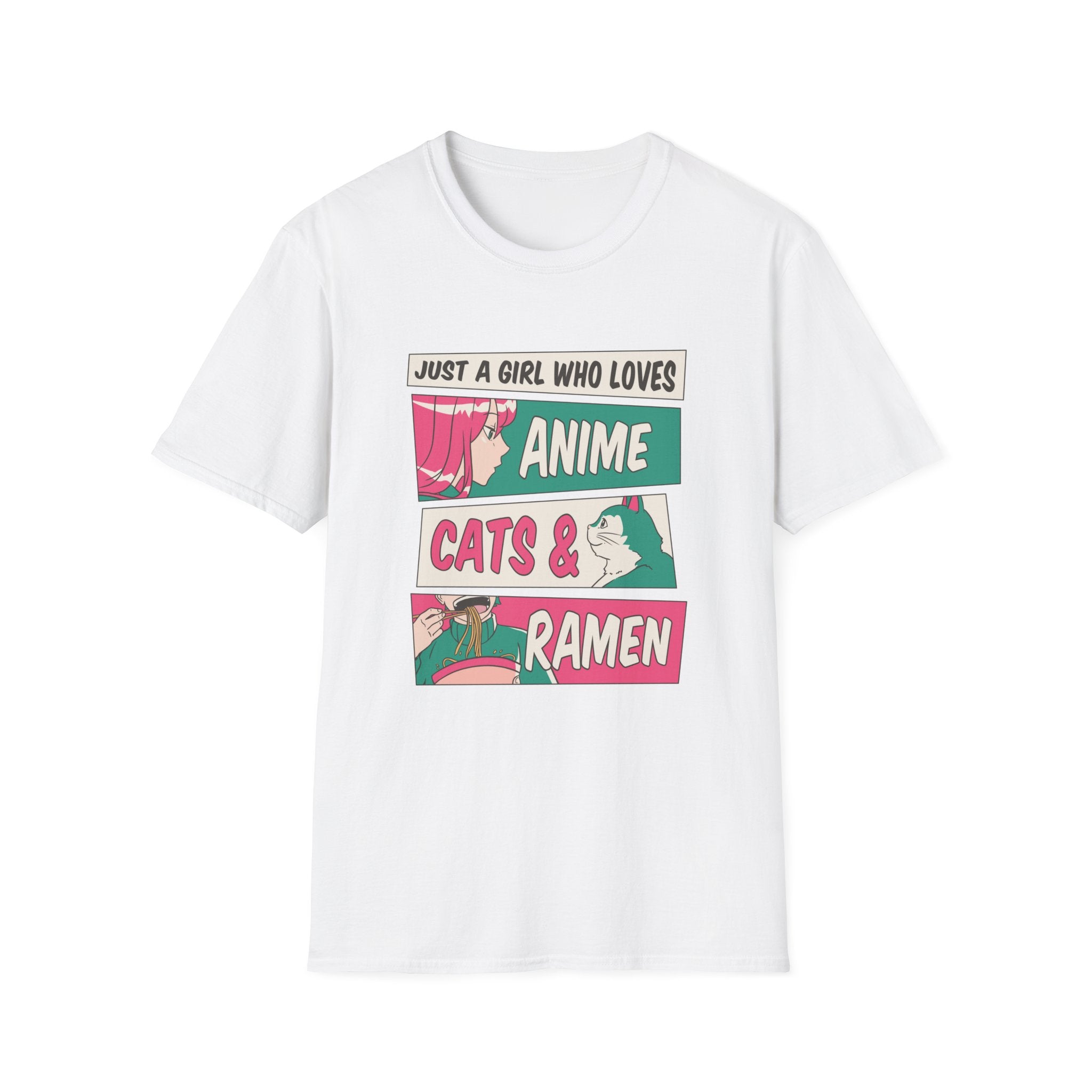 Just a Girl Who Likes Anime, cats and raman T-Shirt