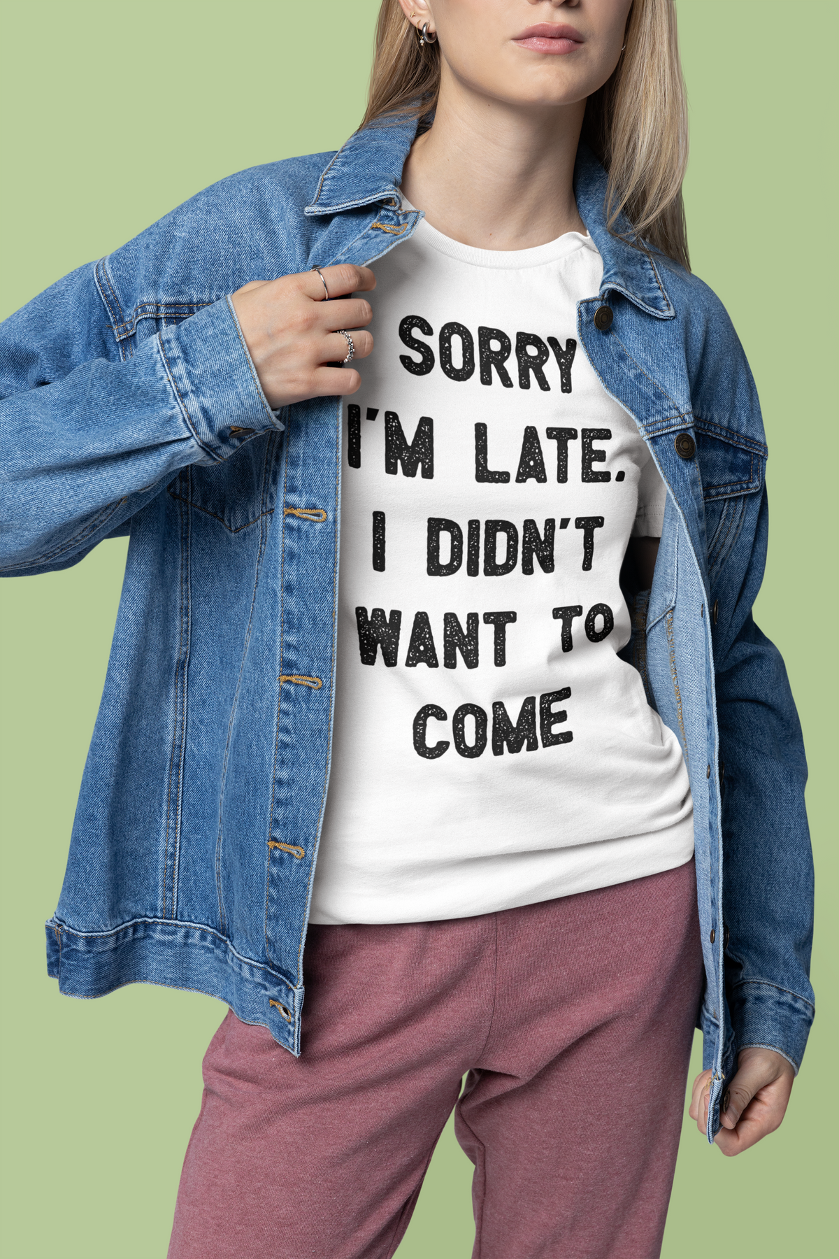 Sorry I'm Late T tee model photo