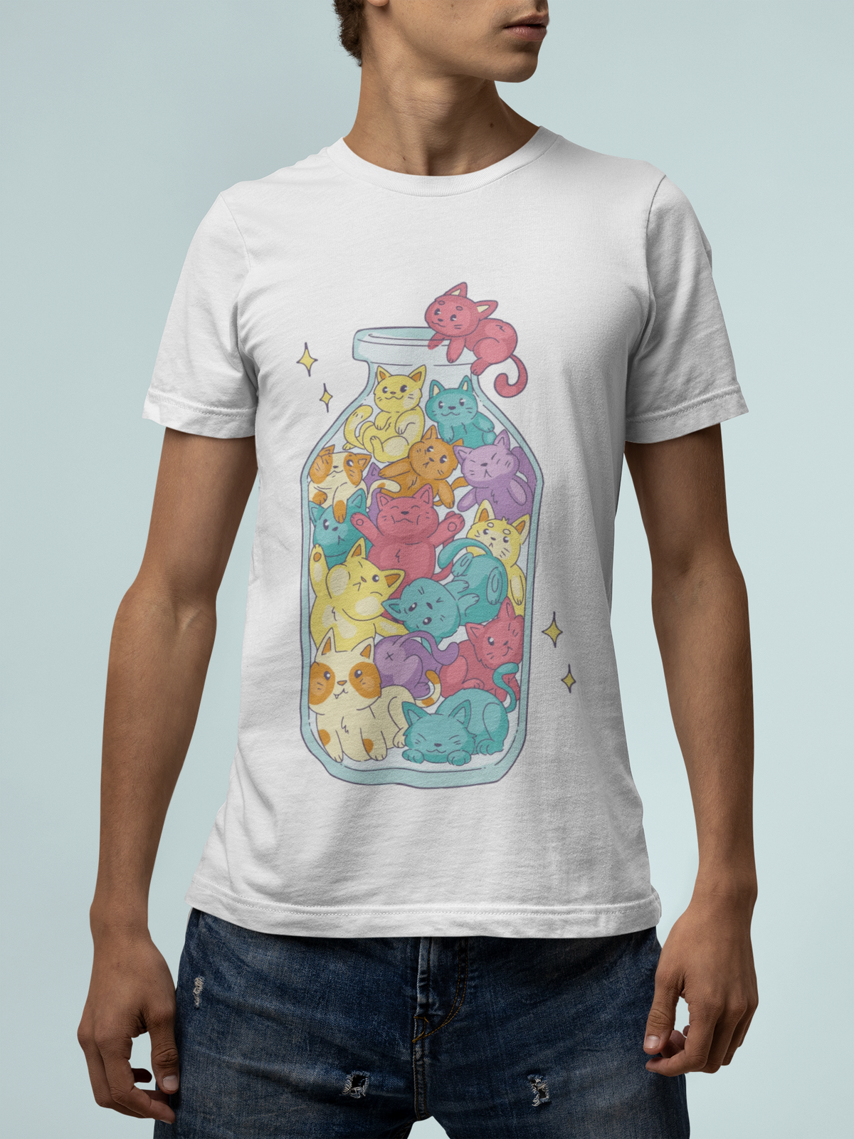 Cats in a Bottle T-Shirt | Whimsical Cat Art Tee | Geekpsters