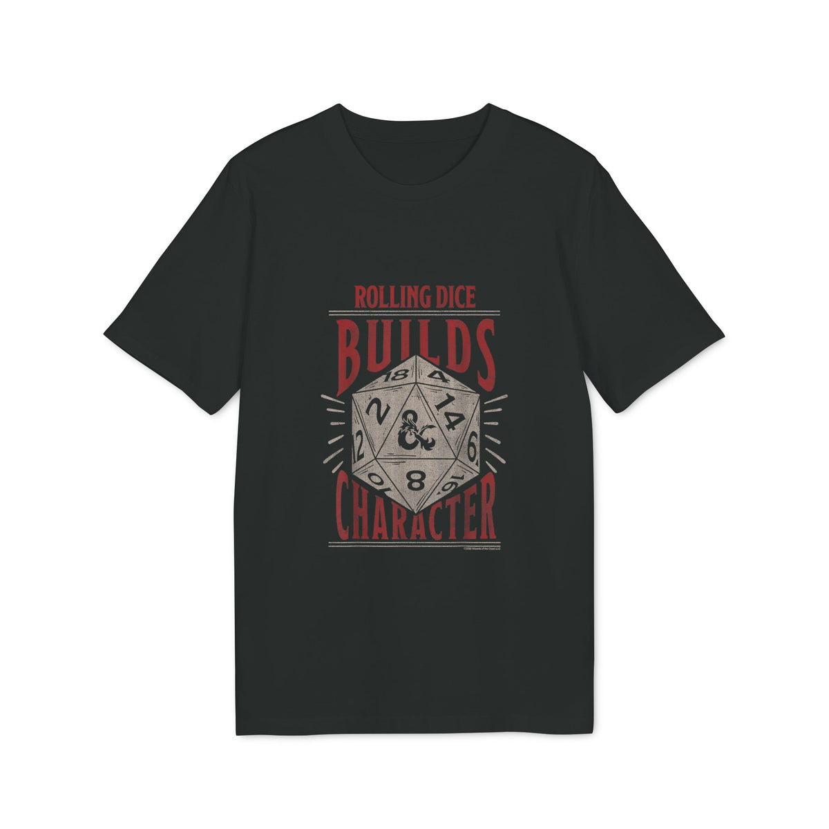Rolling Dice Builds Character Organic Tee