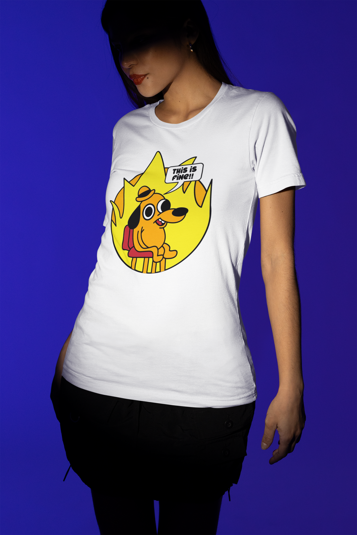 This Is Fine Shirt | Funny Meme Dog T-Shirt | Geekpsters