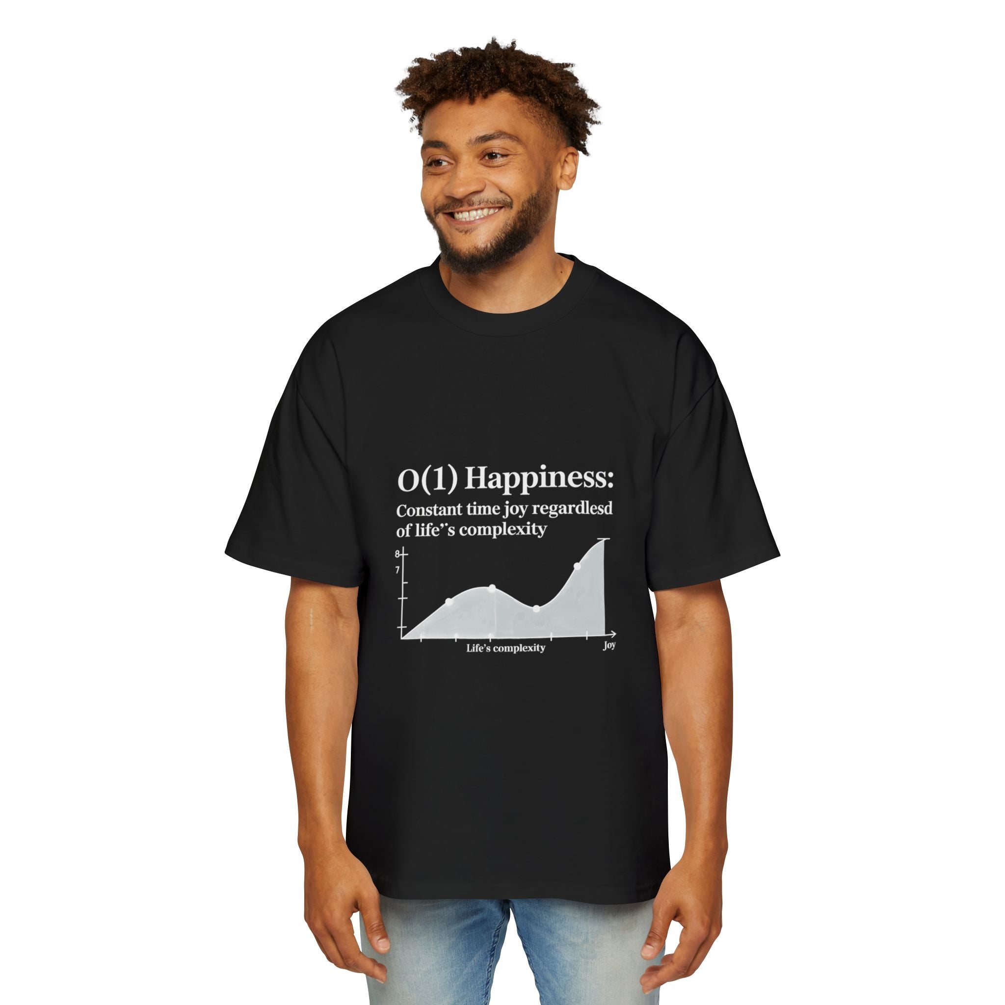 O1 Happiness white - Heavy Oversized Tee