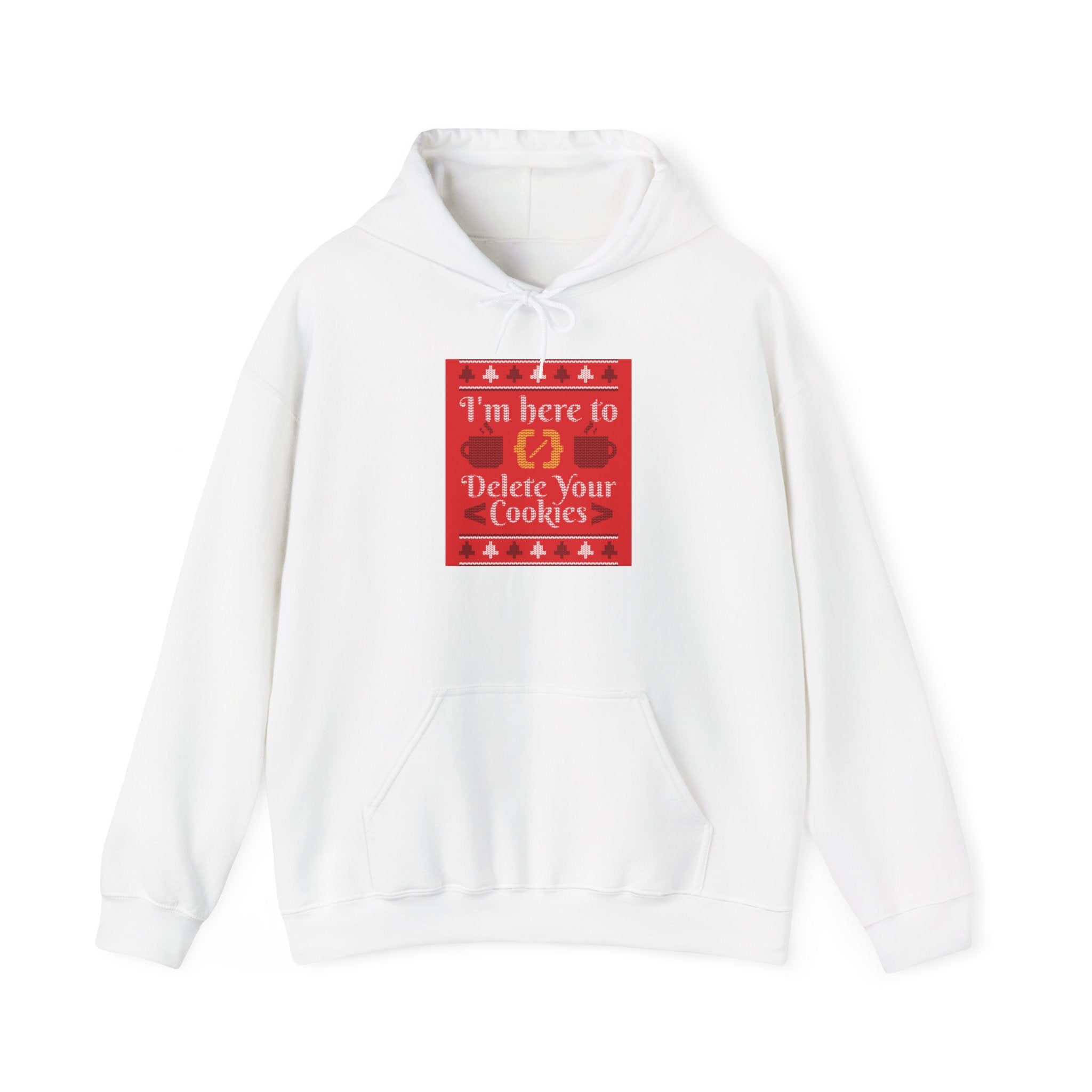 Delete Cookies Ugly Sweater - Hooded Sweatshirt