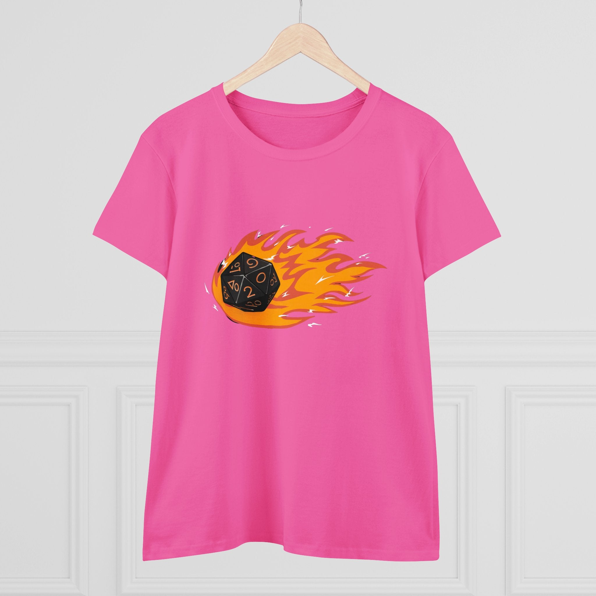 Polyhedral Dice On Fire - Women's Tee