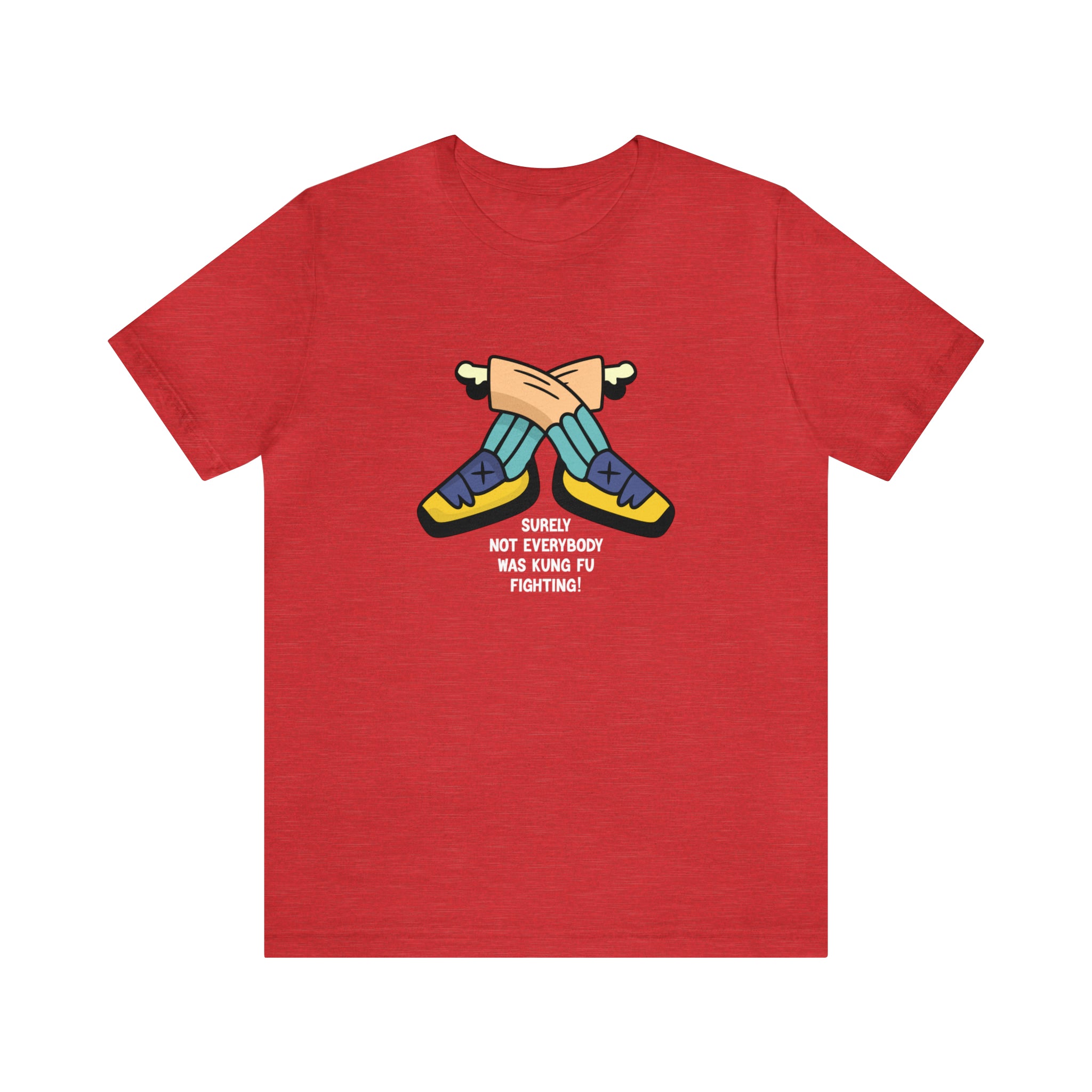 A Not Everybody Was Kung Fu Fighting T-Shirt featuring a pair of shoes.