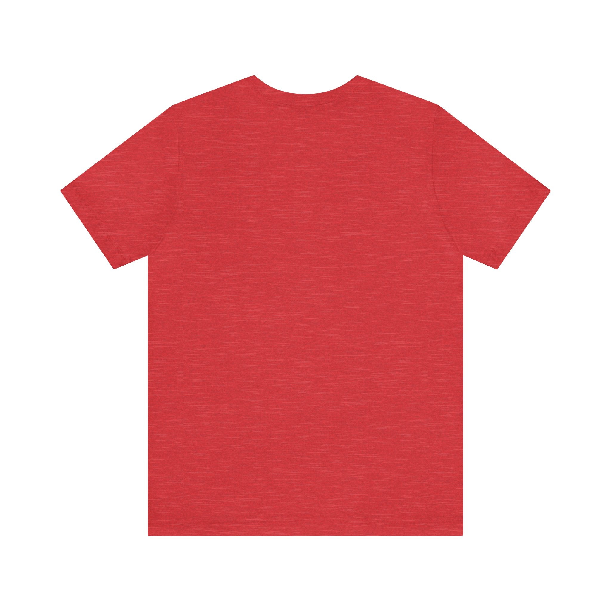 A red Bigger Than Yours T-shirt on a white background.