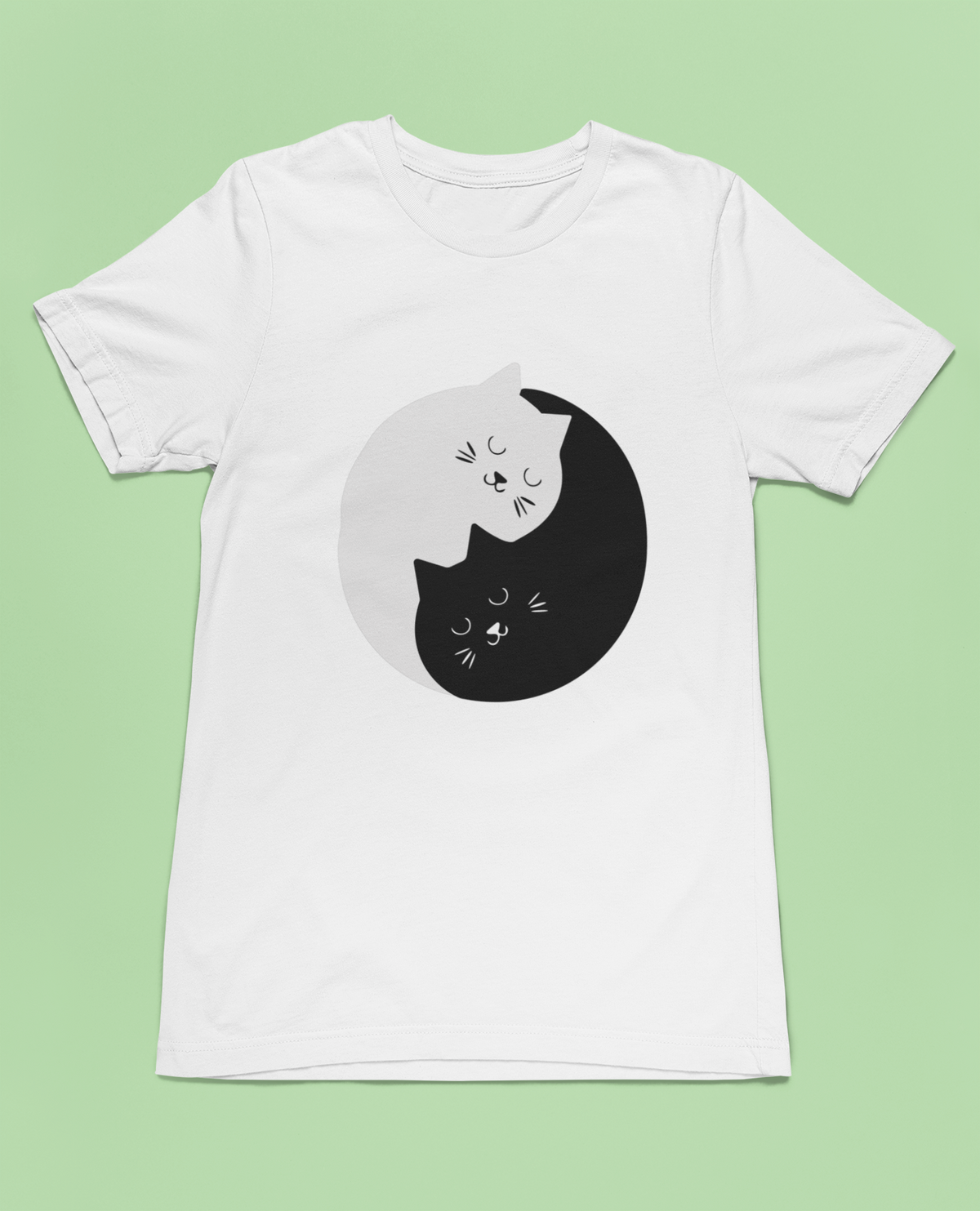 Ying-Yang Kitties T-Shirt | Cute Cat Balance Tee | Yin Yang Cat Lover Gift | Geekpsters