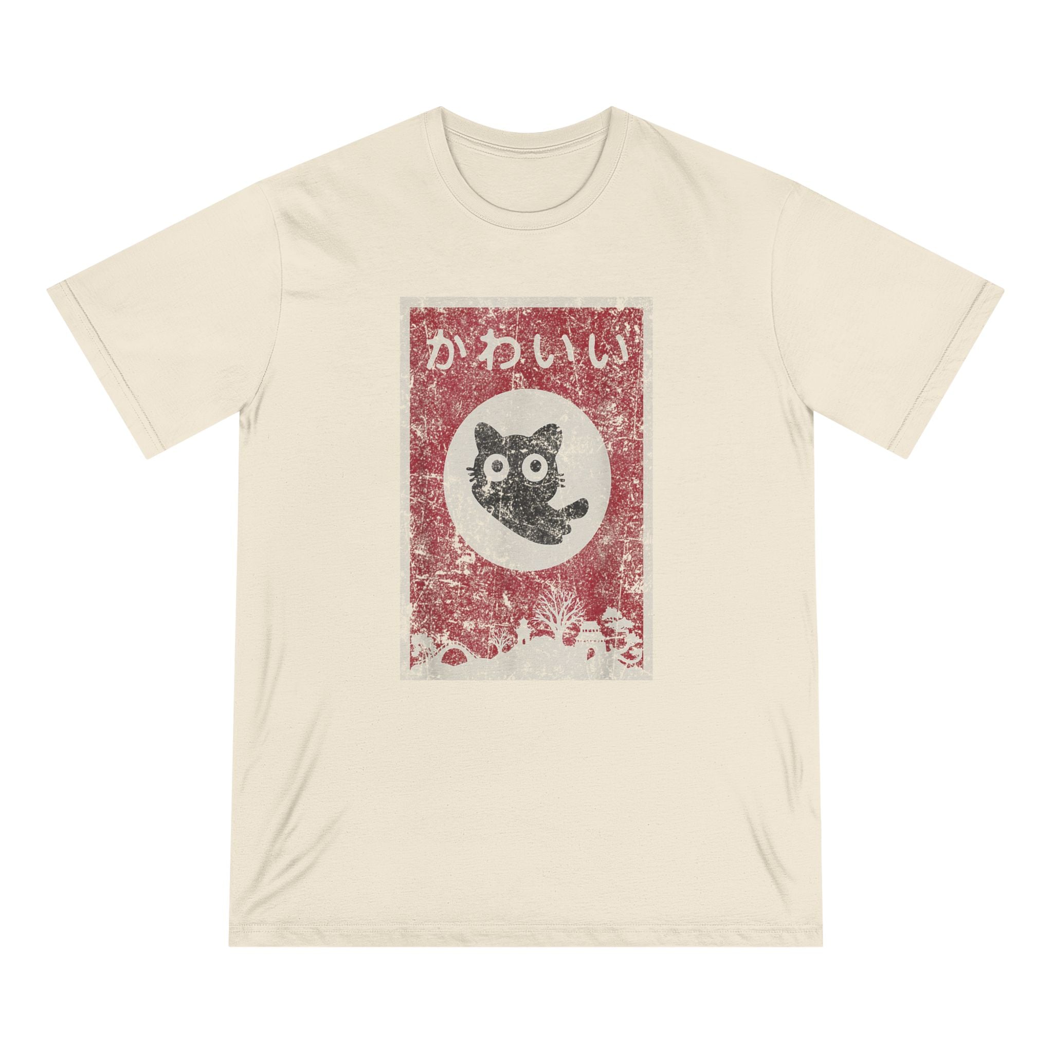 Kawaii Cat Japanese Black Anime T-Shirt - Organic T-shirt