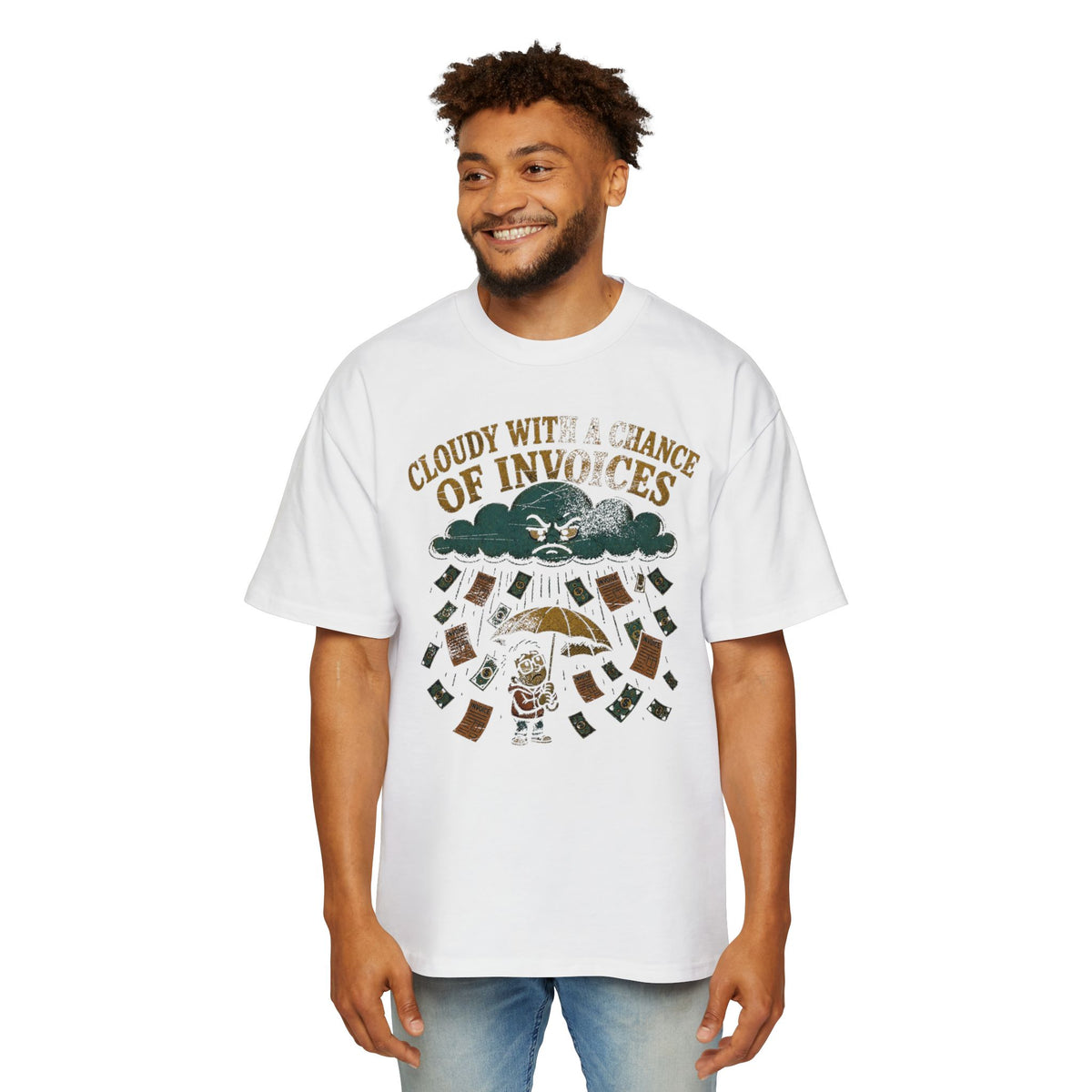 Cloudy With a Chance of Invoices Oversized Tee